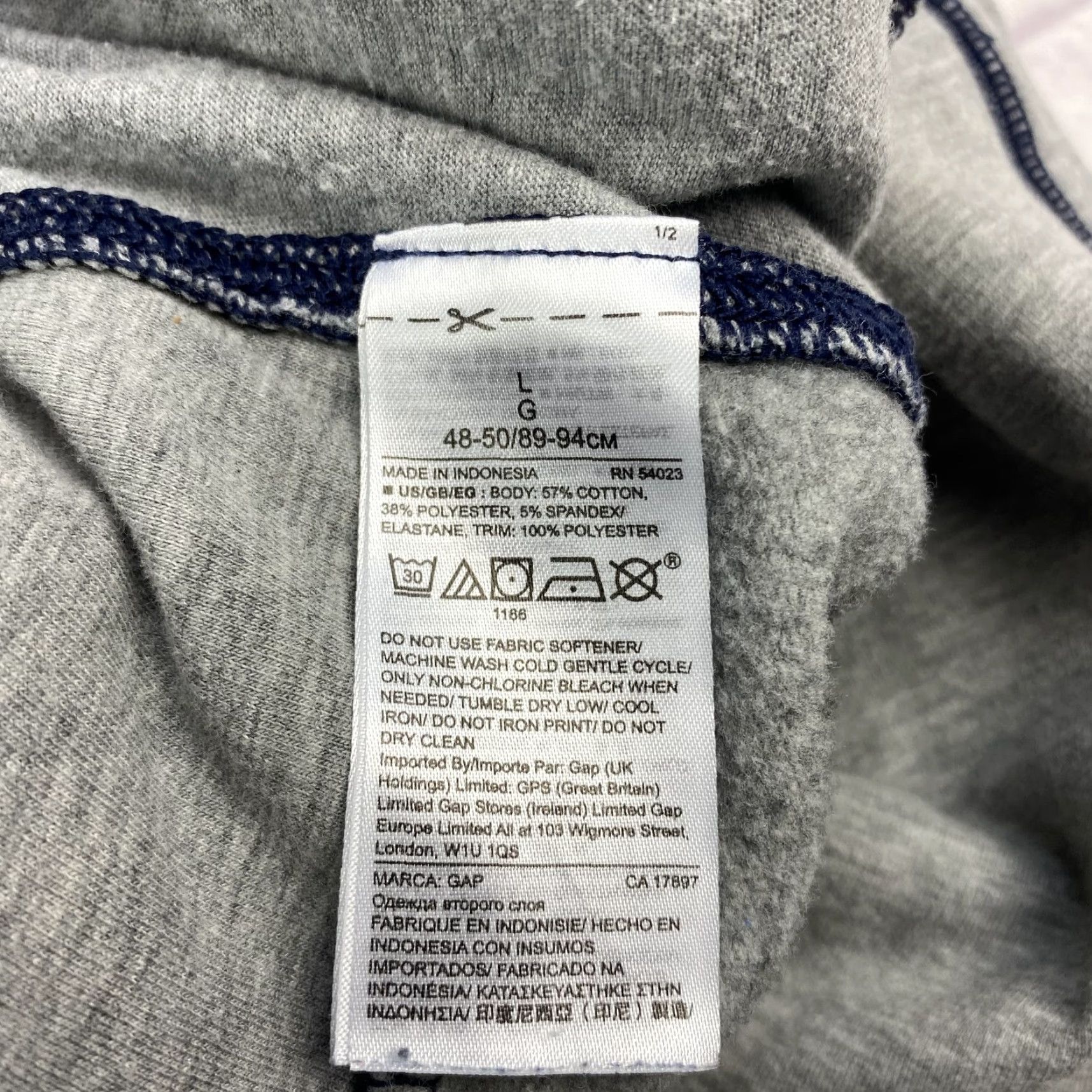 Gap Gap Mens Pants All Elements Fleece Jogger 36in Gray Navy Large Athletic Workout Size US 33 - 6 Thumbnail