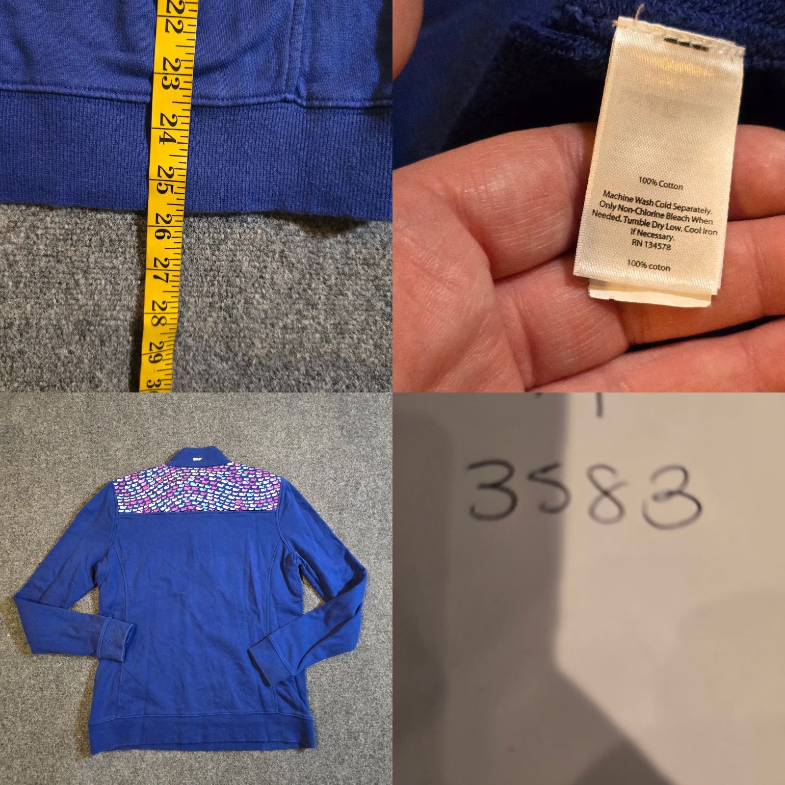 Vineyard Vines Vineyard Vines Sweater Womens Medium Blue 1/4 Zip Long Sleeve Logo Casual Preppy Size S / US 4 / IT 40 - 8 Thumbnail