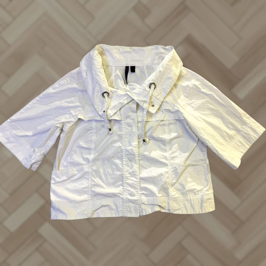 Nine West Nine West Jeans Jacket Womens Large White Twill Snap Front 3/4 Sleeve Short Size 36" / US 14 / IT 50 - 1 Thumbnail