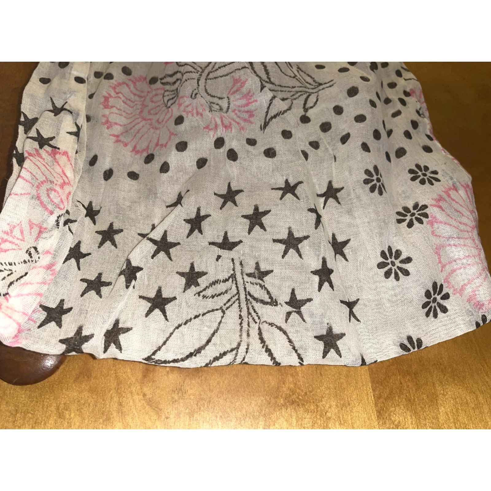 Free People VINTAGE Free People Tote Bag Women's Medium Cotton Boho Floral Reusable Shoulder Bag Black Pink Size ONE SIZE - 6 Thumbnail