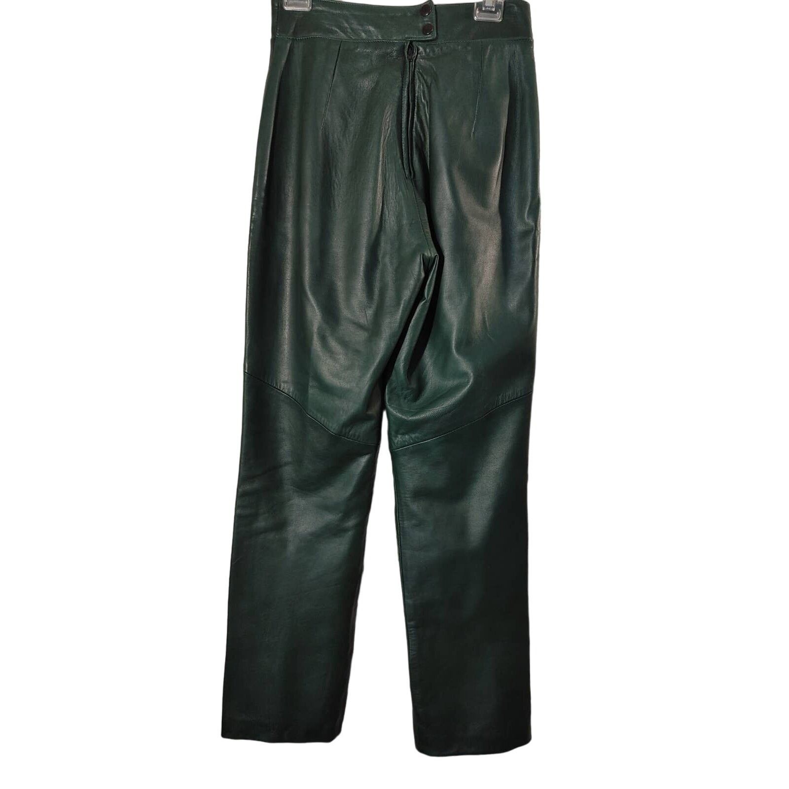 Vintage Vtg Continental Leather Fashions High Rise Green Pants 28 Size 28" / US 6 / IT 42 - 2 Thumbnail