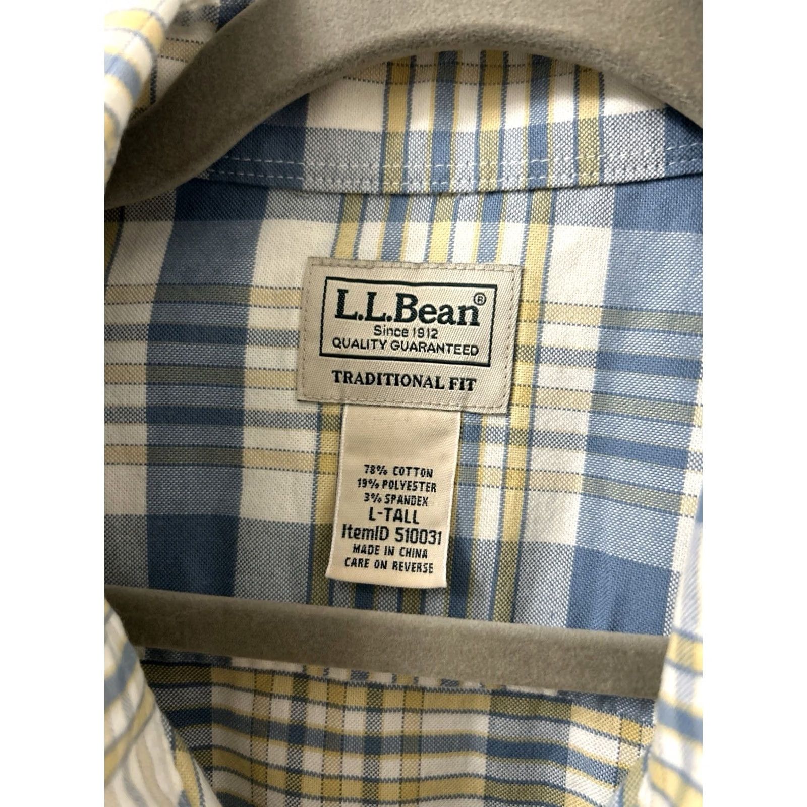 Vintage LL Bean Comfort Stretch Oxford Shirt Mens L Tall Blue Plaid Traditional Button-Up Size US L / EU 52-54 / 3 - 5 Thumbnail