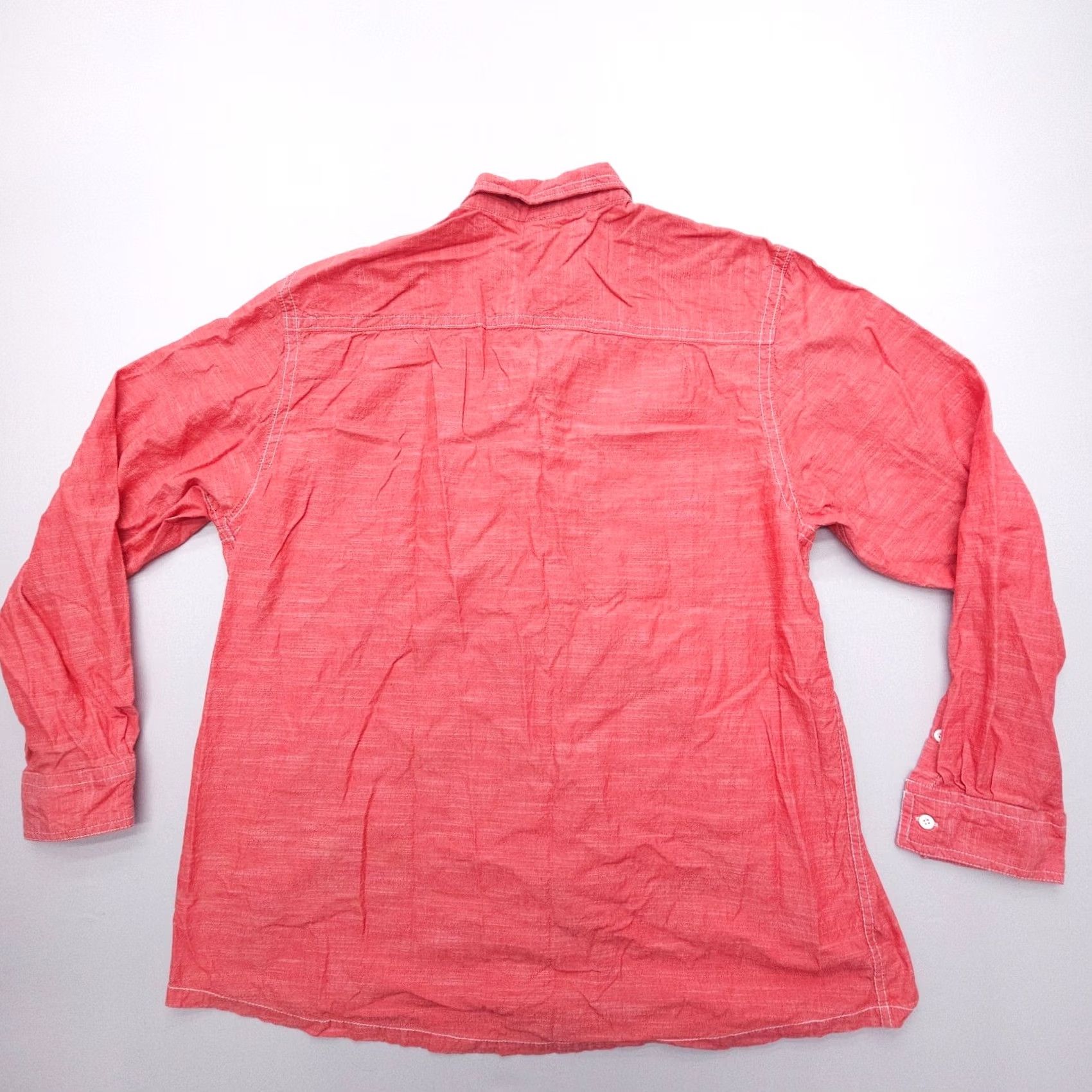 KAVU KAVU Shirt Red 2XL 100% Cotton Contrast Stitch Long Sleeve Mens Size US XXL / EU 58 / 5 - 2 Thumbnail