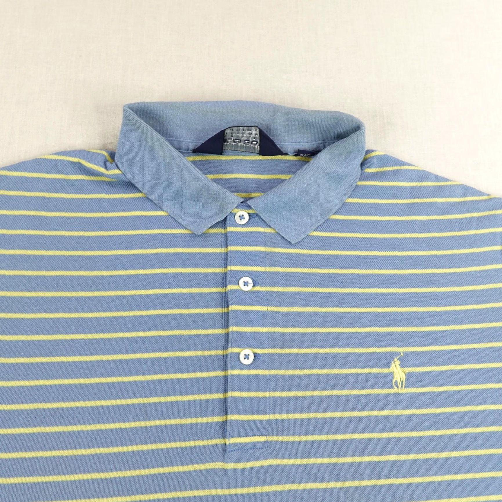 Polo Ralph Lauren Ralph Lauren Polo Shirt Mens Large Short Sleeve Golf Striped Pima Cotton Blue Yellow Size US L / EU 52-54 / 3 - 2 Thumbnail