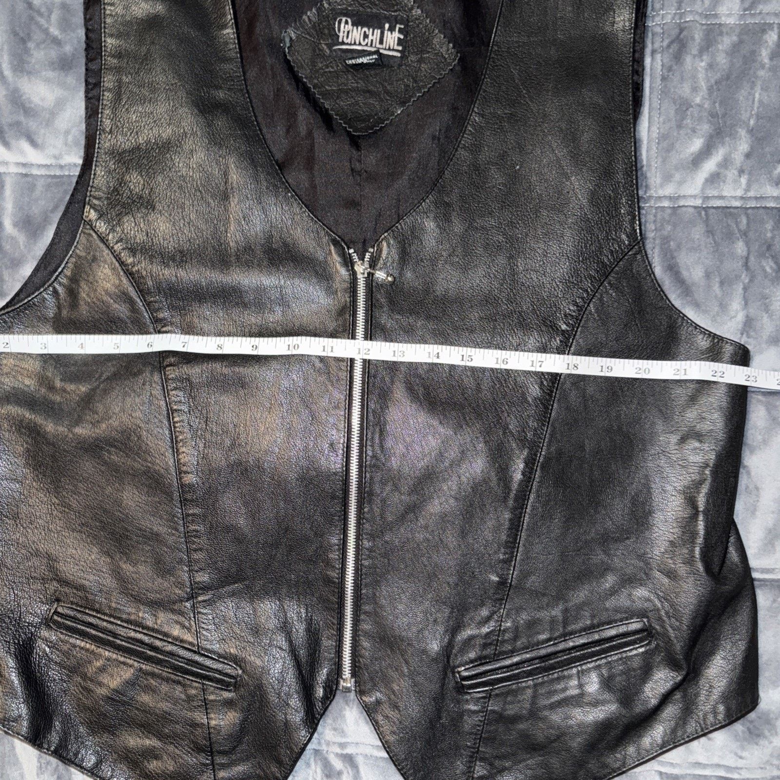 Other Vintage Black Genuine Leather Zippered Vest Moto Oversized M Size US M / EU 48-50 / 2 - 7 Thumbnail