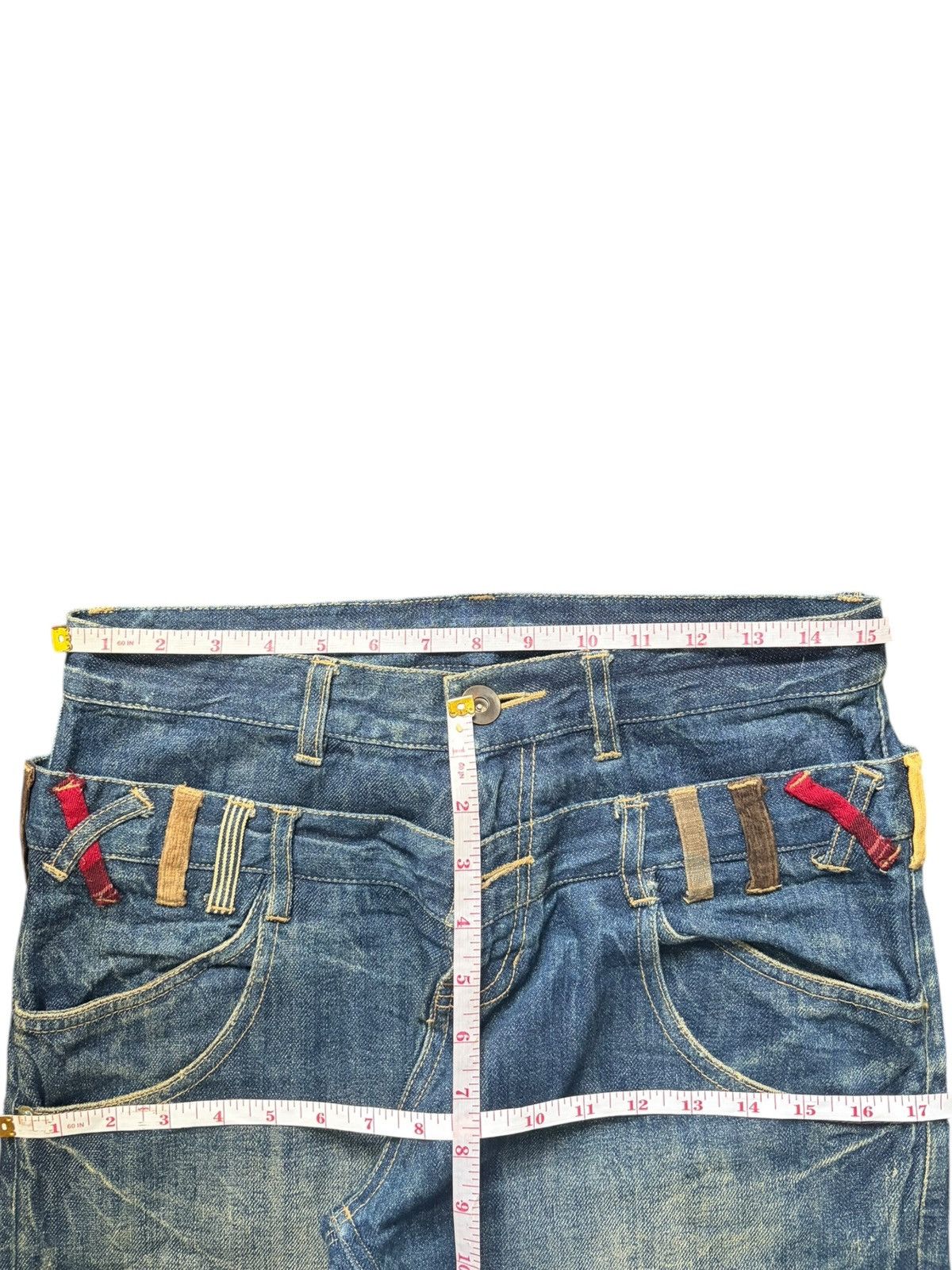 Issey Miyake Vintage Japanese Brand Double Waist Distress Loose Jeans Size 30" / US 8 / IT 44 - 6 Thumbnail