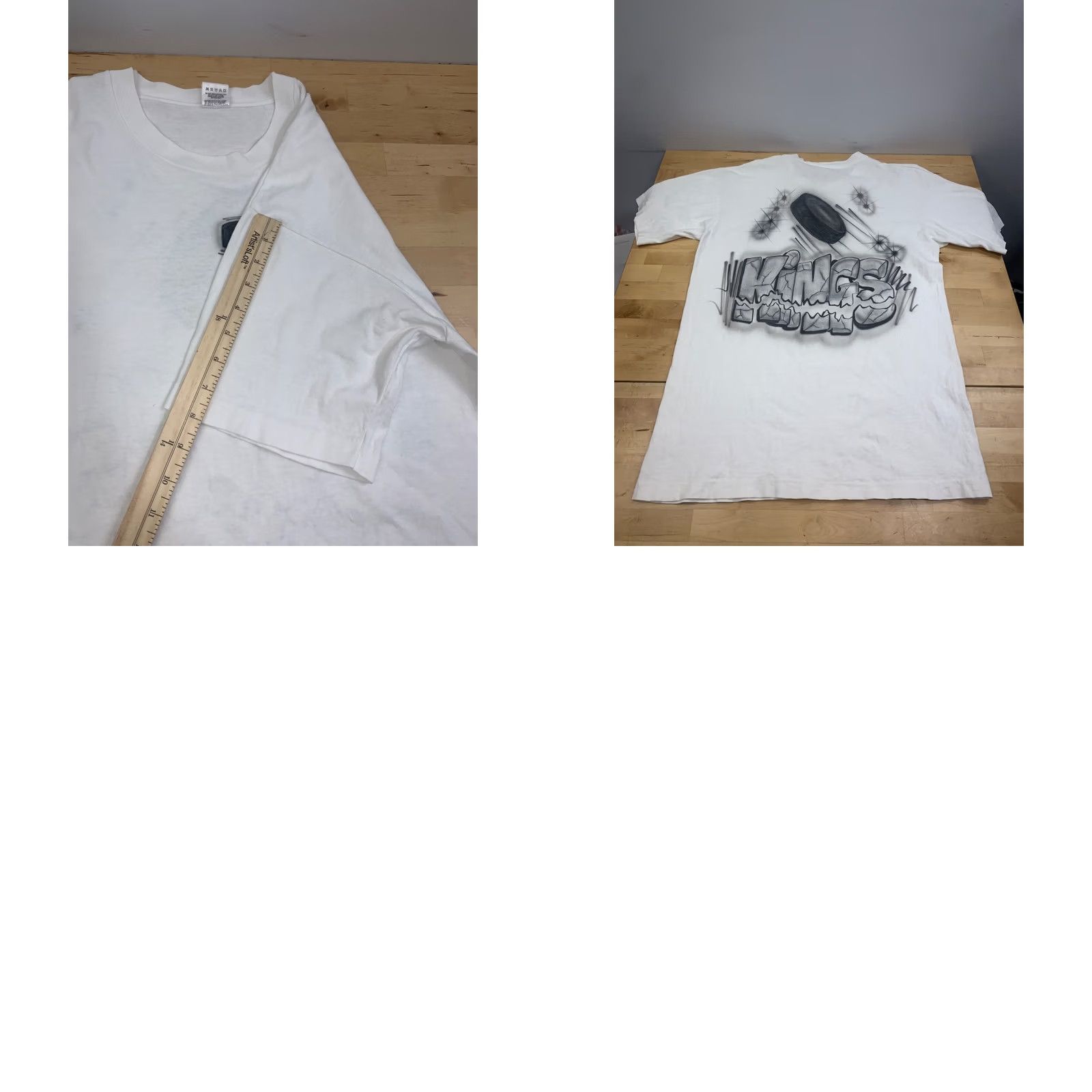 Fruit Of The Loom VINTAGE Fruit of the Loom LA Kings Air Brush Shirt Men L Hockey White 90s 13250 Size US L / EU 52-54 / 3 - 8 Thumbnail