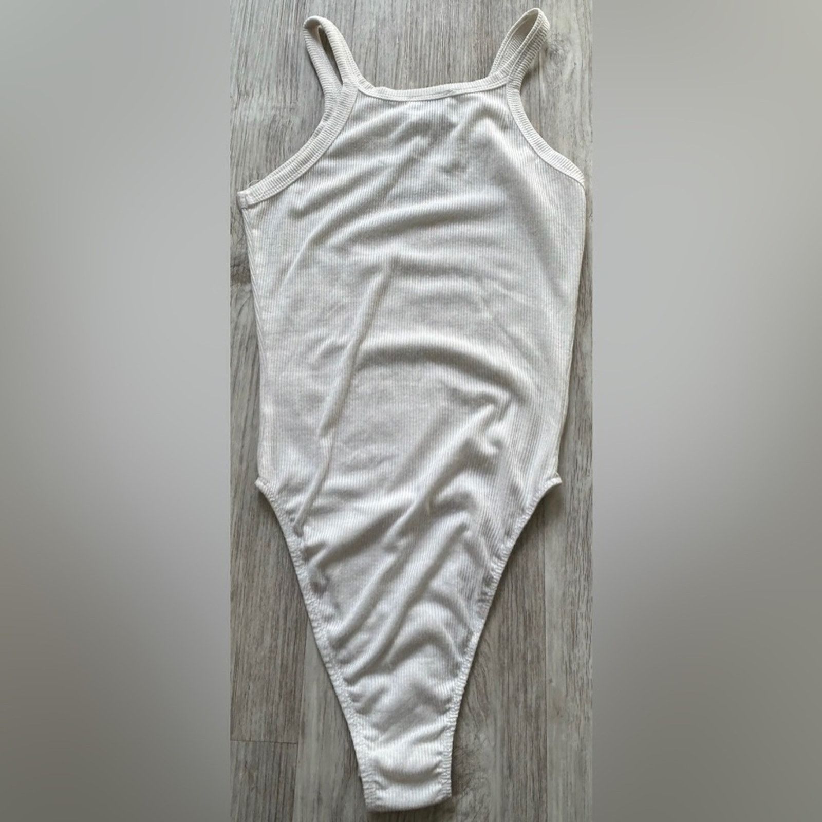 PRINCESS POLLY Princess Polly | Women's White Ribbed Knit Bodysuit | 0 Size 25" / US 0 / IT 36 - 2 Thumbnail