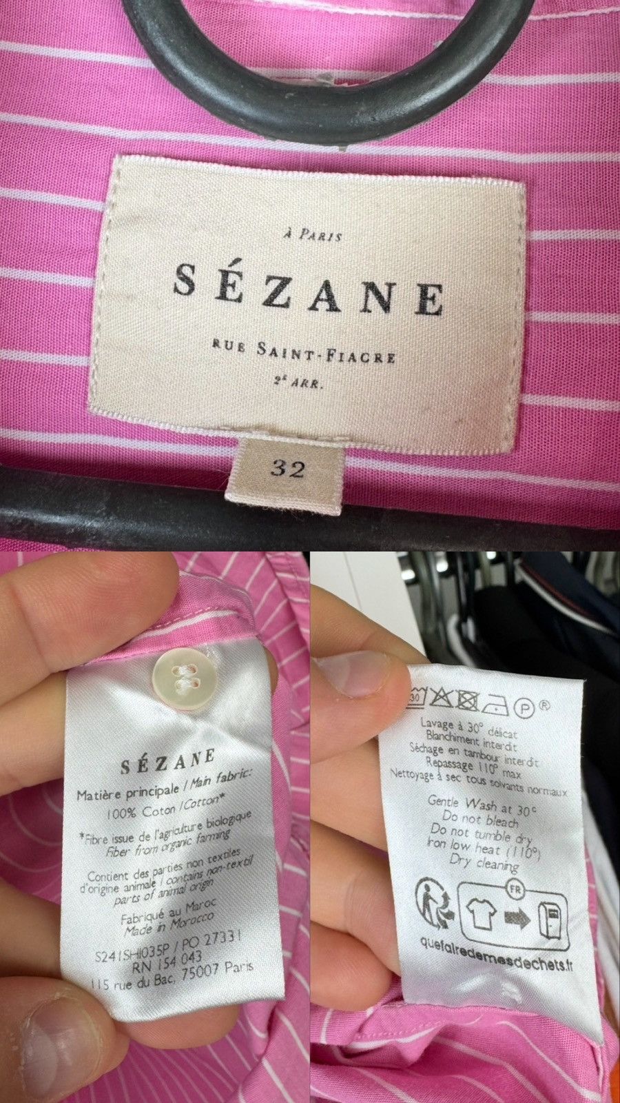 Sezane Sezane Women’s Button Up Shirt Long Sleeve Size 32 Size XXS / US 00 / IT 34 - 5 Thumbnail