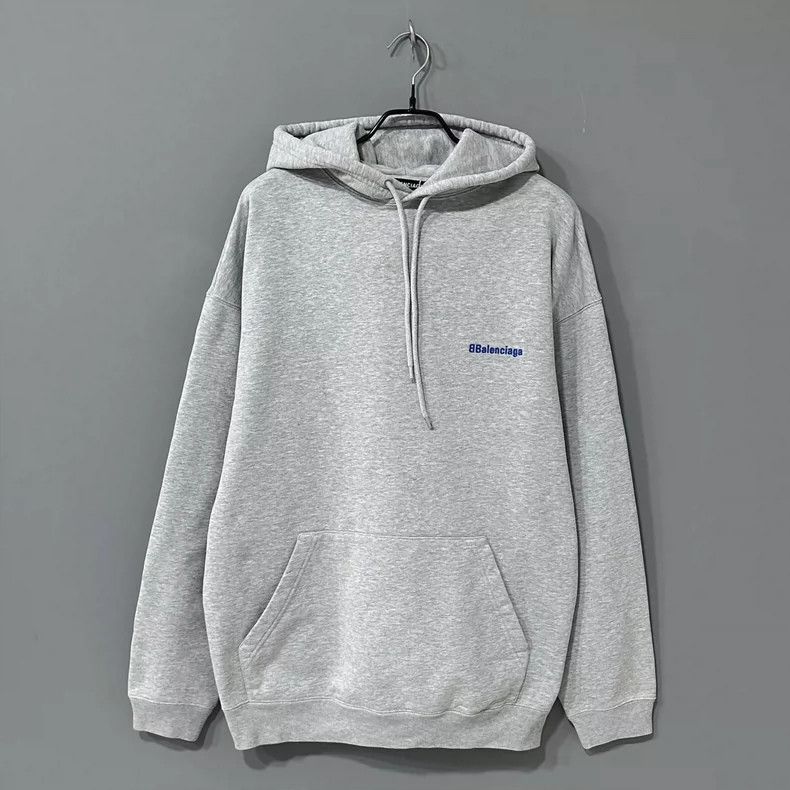Balenciaga Balenciaga Gray Logo Hoodie - dmc Size US M / EU 48-50 / 2 - 1 Thumbnail