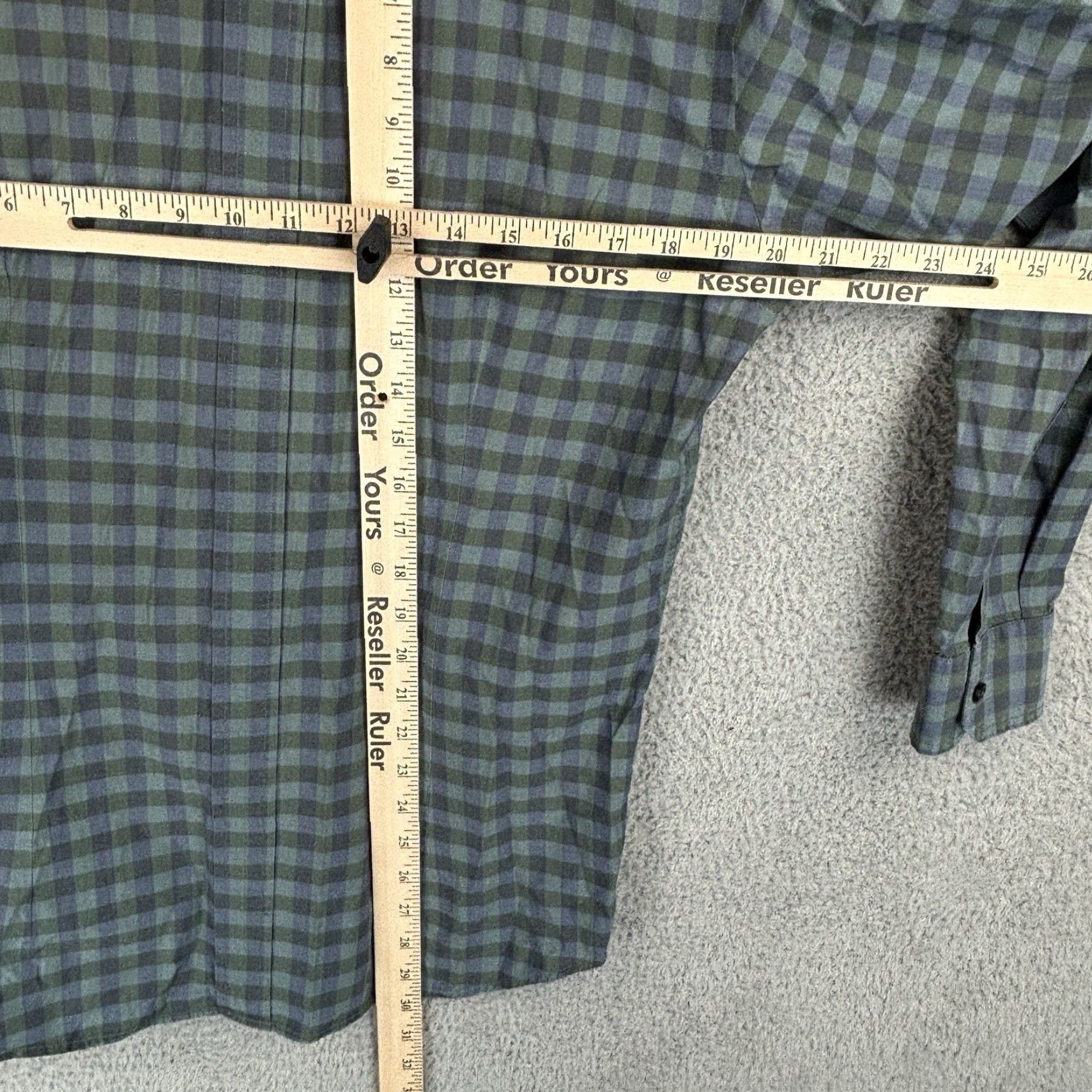 Ermenegildo Zegna Ermenegildo Zegna Sport Button-Down Shirt Mens L Green Blue Check Cotton Size US L / EU 52-54 / 3 - 6 Thumbnail