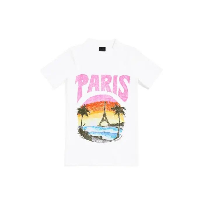 Balenciaga o1bcso1str0326 Paris Tropical T-Shirt Medium Fit Multicolor Size XS / US 0-2 / IT 36-38 - 1 Thumbnail
