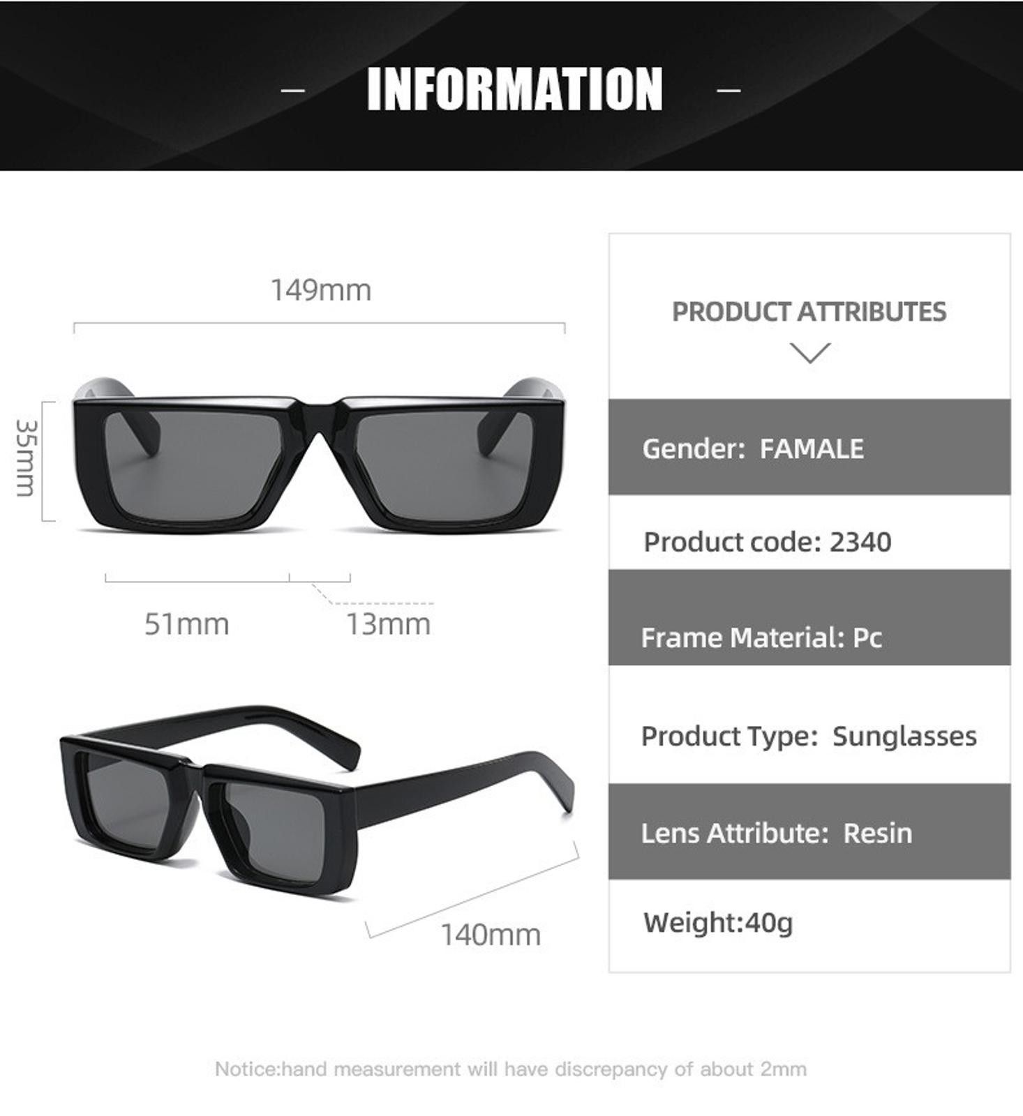 The Unbranded Brand Y2K Hot Girl Super Street Shooting Sun Glasses Size ONE SIZE - 8 Thumbnail