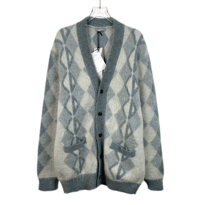 Dior Dior Color-blocked diamond-shaped plaid horsehair V-neck lo Size US M / EU 48-50 / 2 - 1 Thumbnail