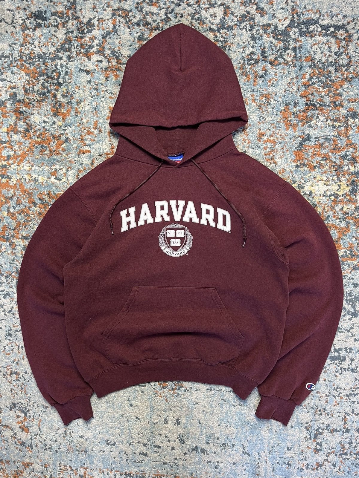 Champion × Vintage Vintage 90s Harvard college spellout champion hoodie Size US S / EU 44-46 / 1 - 1 Thumbnail
