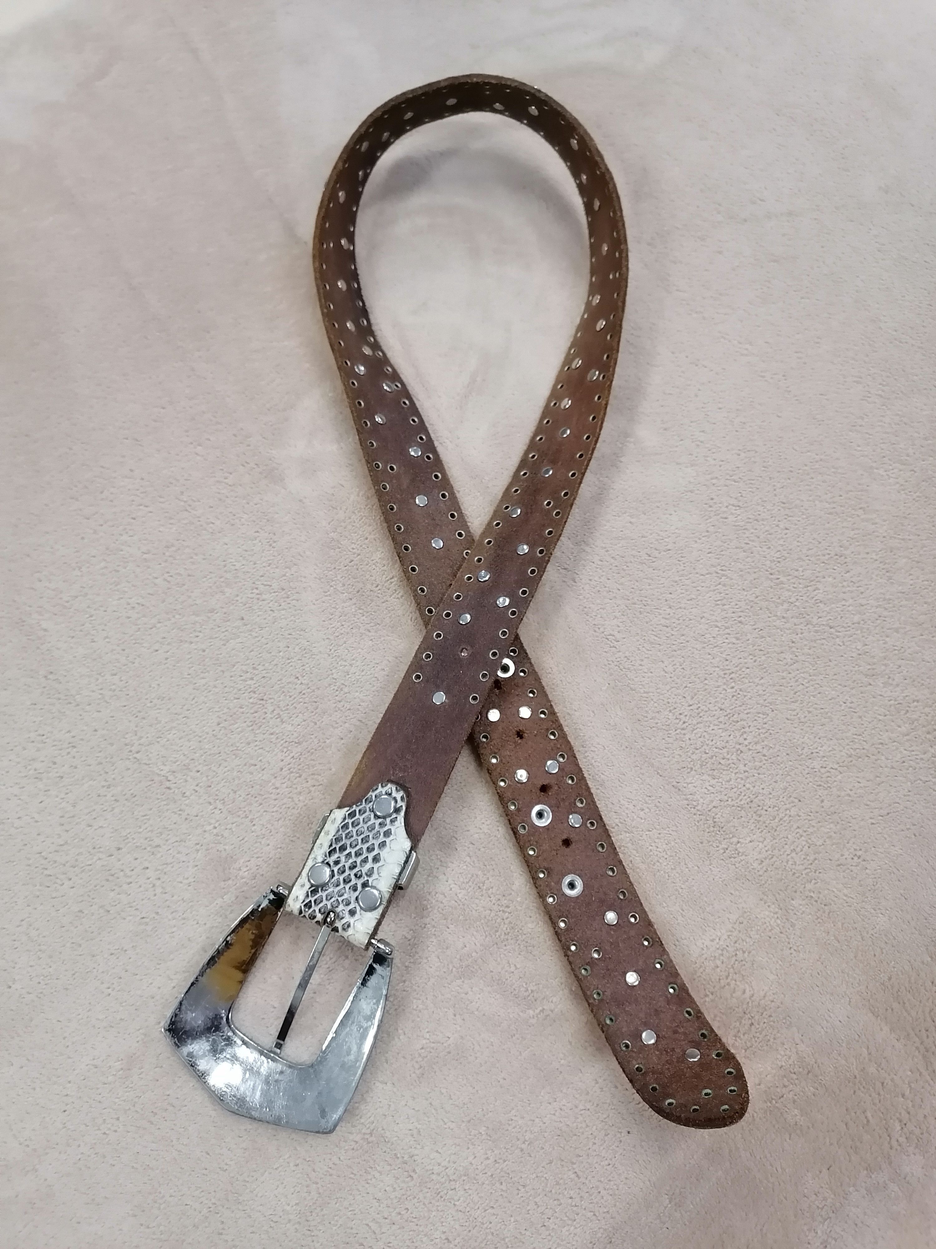 Japanese Brand Diablo Studded Snake Leather Belts Size ONE SIZE - 6 Thumbnail