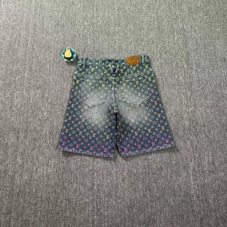 Louis Vuitton LOUIS VUITTON Gradient Full Logo Denim Shorts 2501-Nextarro Size US 33 - 2 Thumbnail