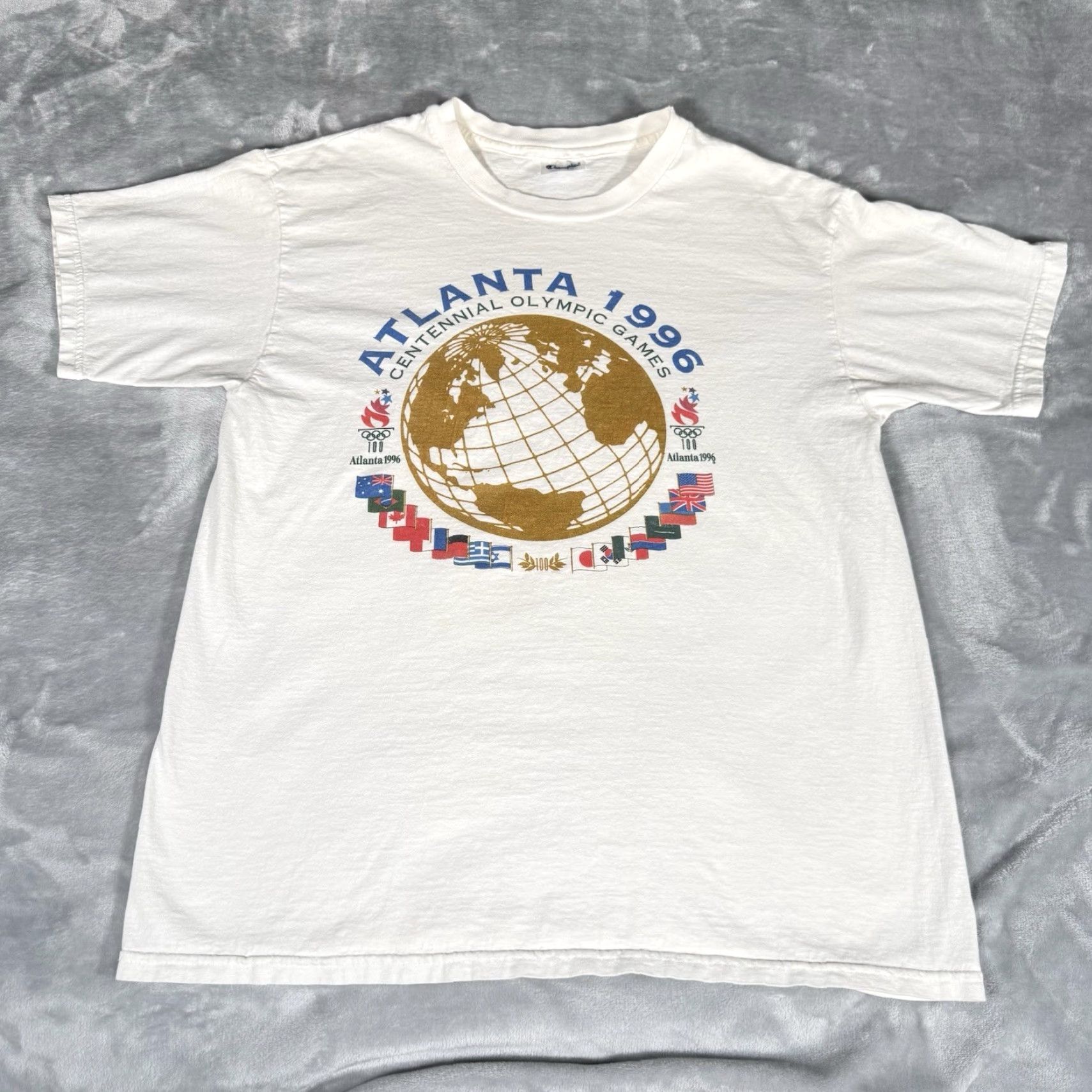 Champion VINTAGE Champion T-Shirt Mens Large Crewneck 90s White Size US L / EU 52-54 / 3 - 5 Thumbnail