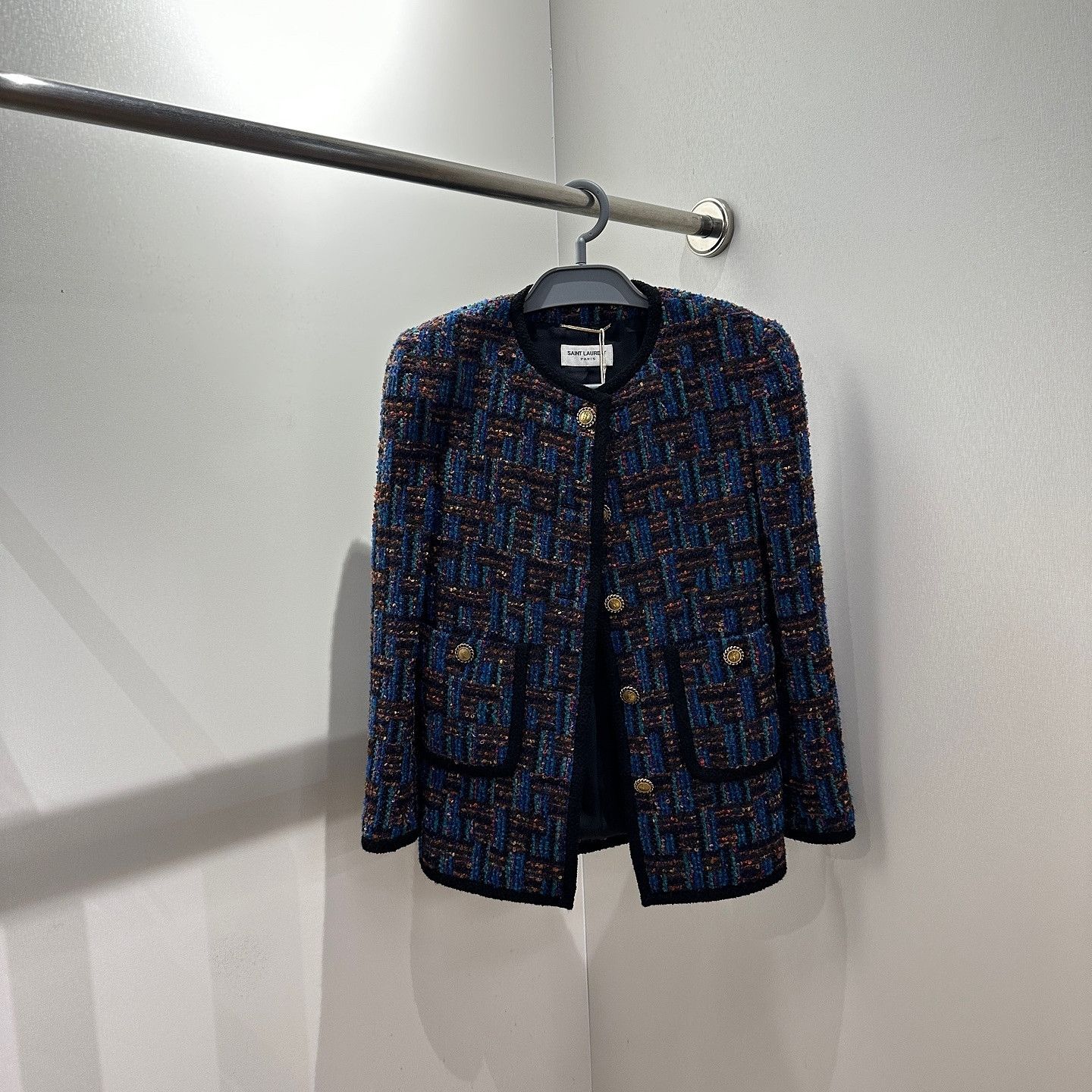 Saint Laurent Paris Saint Laurent Multi Tweed Jacket Size 38 Size S / US 4 / IT 40 - 1 Thumbnail