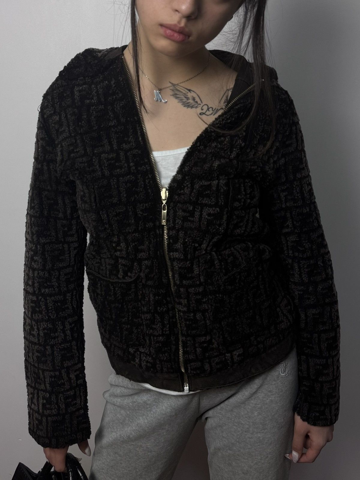 Fendi Fendi Reversible FF Monogram Shearling Hoodie Jacket Size M / US 6-8 / IT 42-44 - 1 Thumbnail