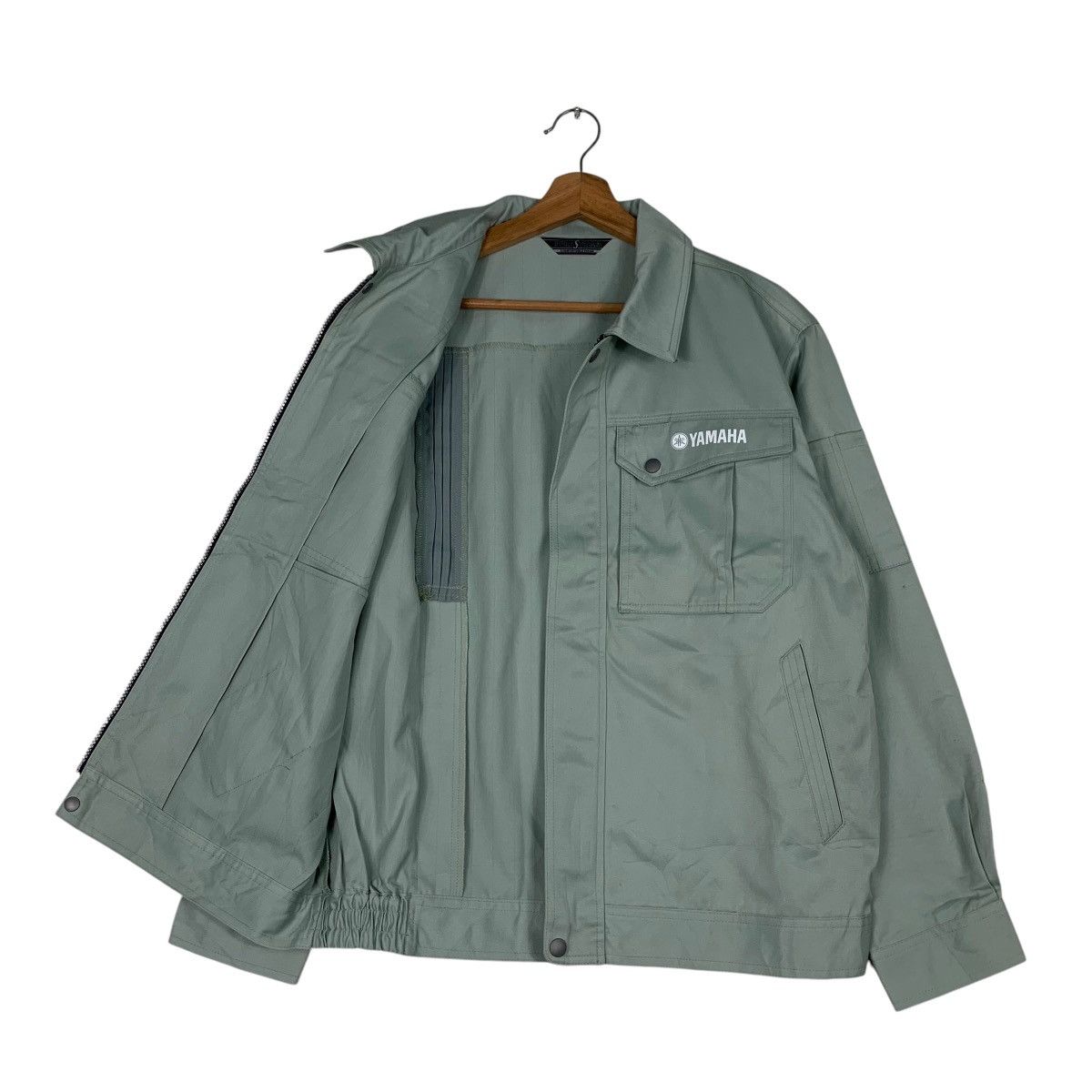 Japanese Brand YAMAHA Work Uniform Jacket Light Green #1261-C57 Size US L / EU 52-54 / 3 - 9 Thumbnail