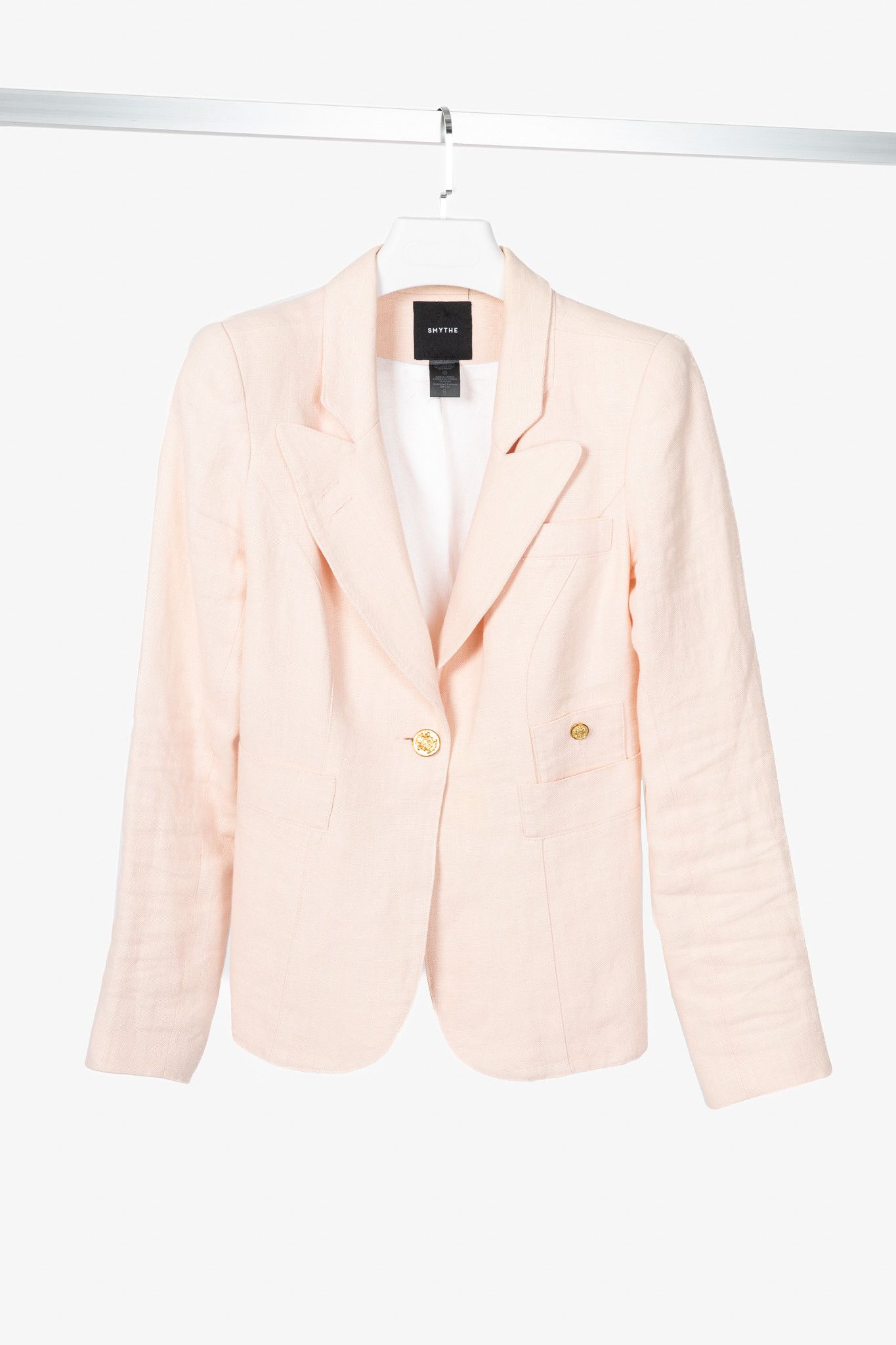 SMYTHE Smythe Classic Duchess Linen Single-Breasted Blazer Size M / US 6-8 / IT 42-44 - 1 Thumbnail