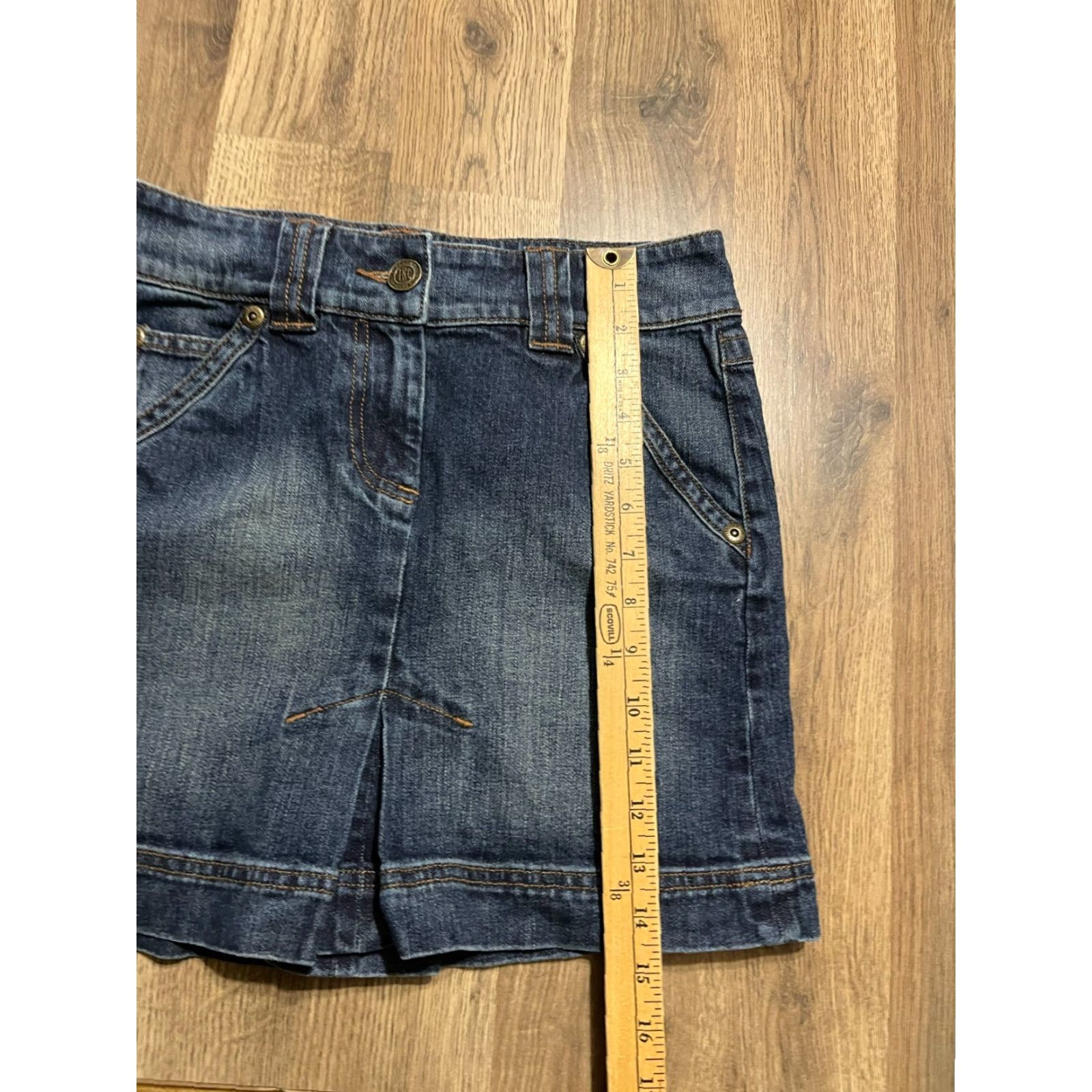 Vintage INC International Concepts Skirt Women 2 Denim Blue Mini Casual Short Regular Size 26" / US 2 / IT 38 - 7 Thumbnail