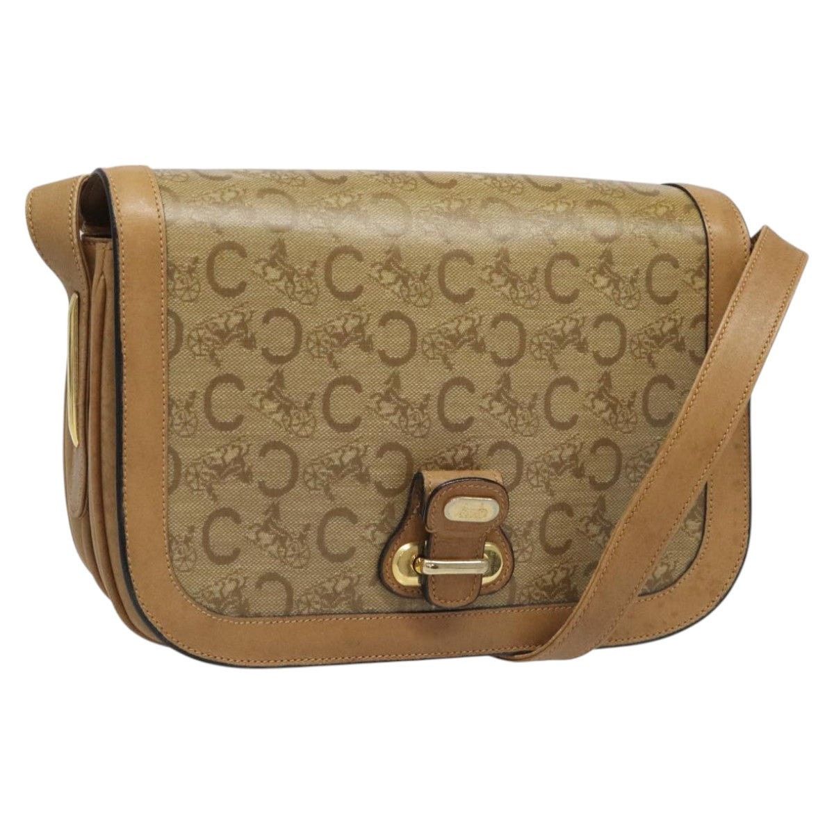 CELINE C Sulky Shoulder Bag Pvc Beige