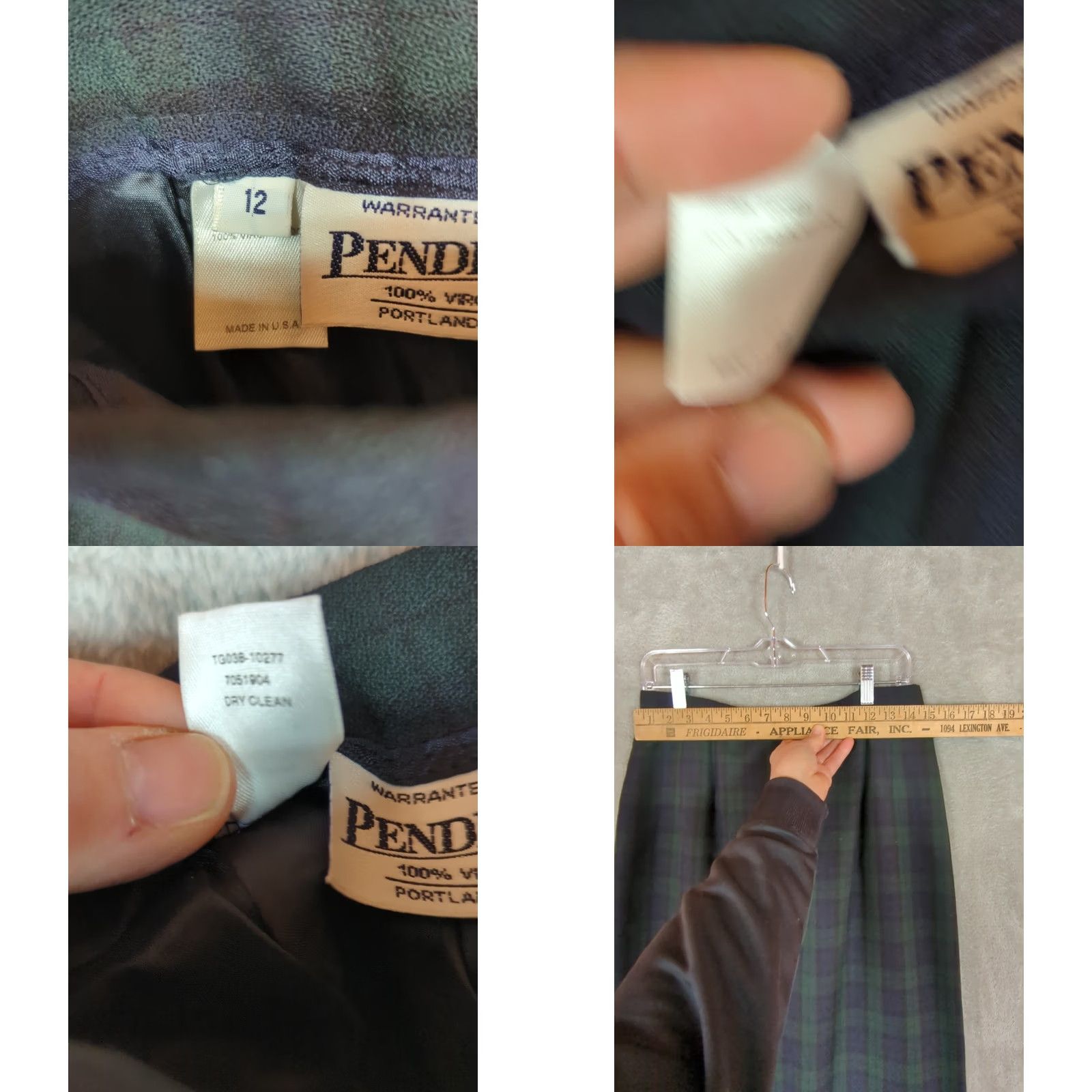 Pendleton VINTAGE Pendleton Maxi Skirt Wool Black Watch Plaid 12 Green Navy Lined Pockets USA Regular Skirt Winter Fall Spring 80s 90s Academia Classic Womens Size 34" / US 12 / IT 48 - 8 Thumbnail