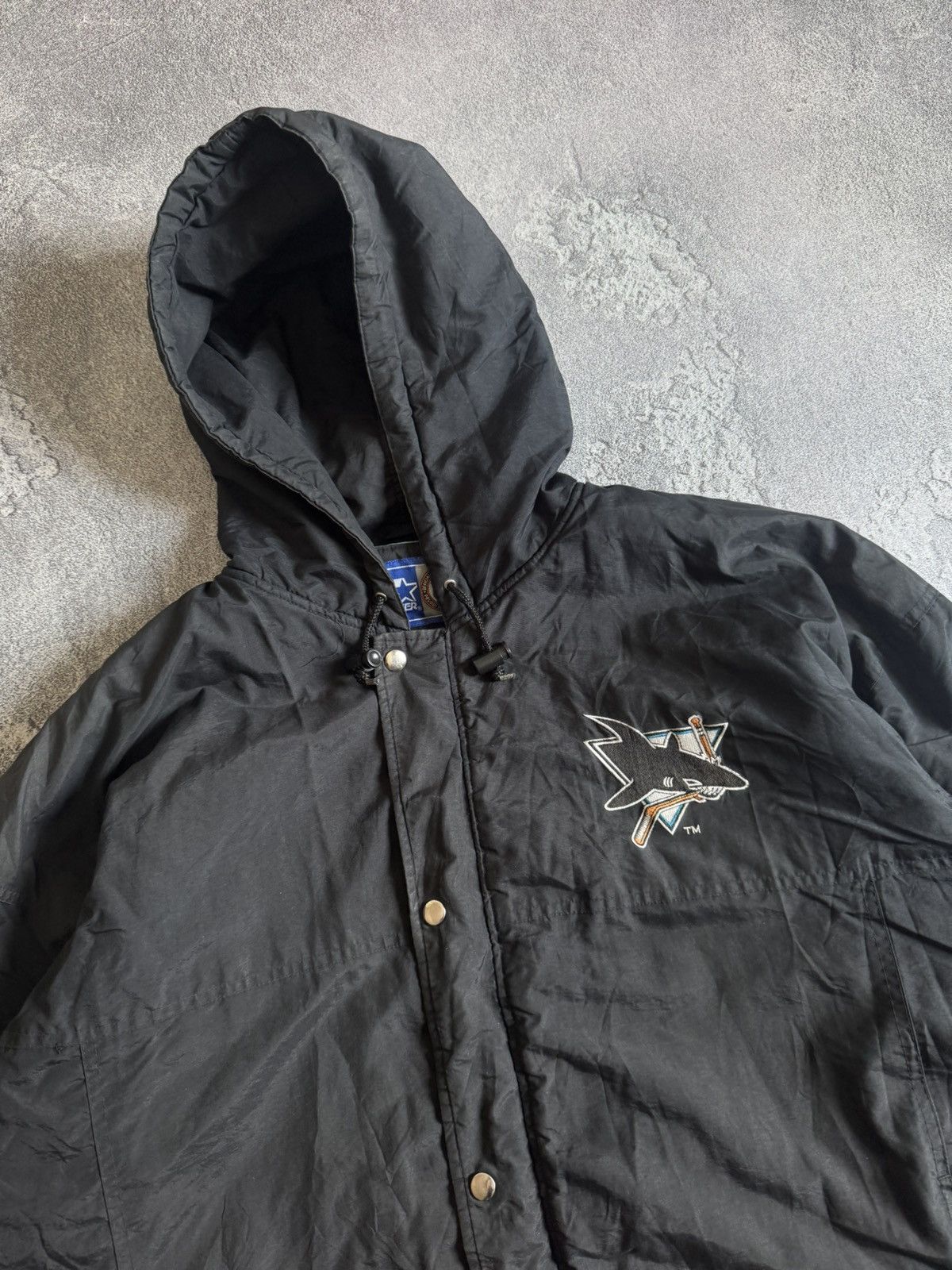 Starter Starter XL San Jose Sharks 🦈 NHL vintage bomber jacket zip Size US XL / EU 56 / 4 - 11 Thumbnail