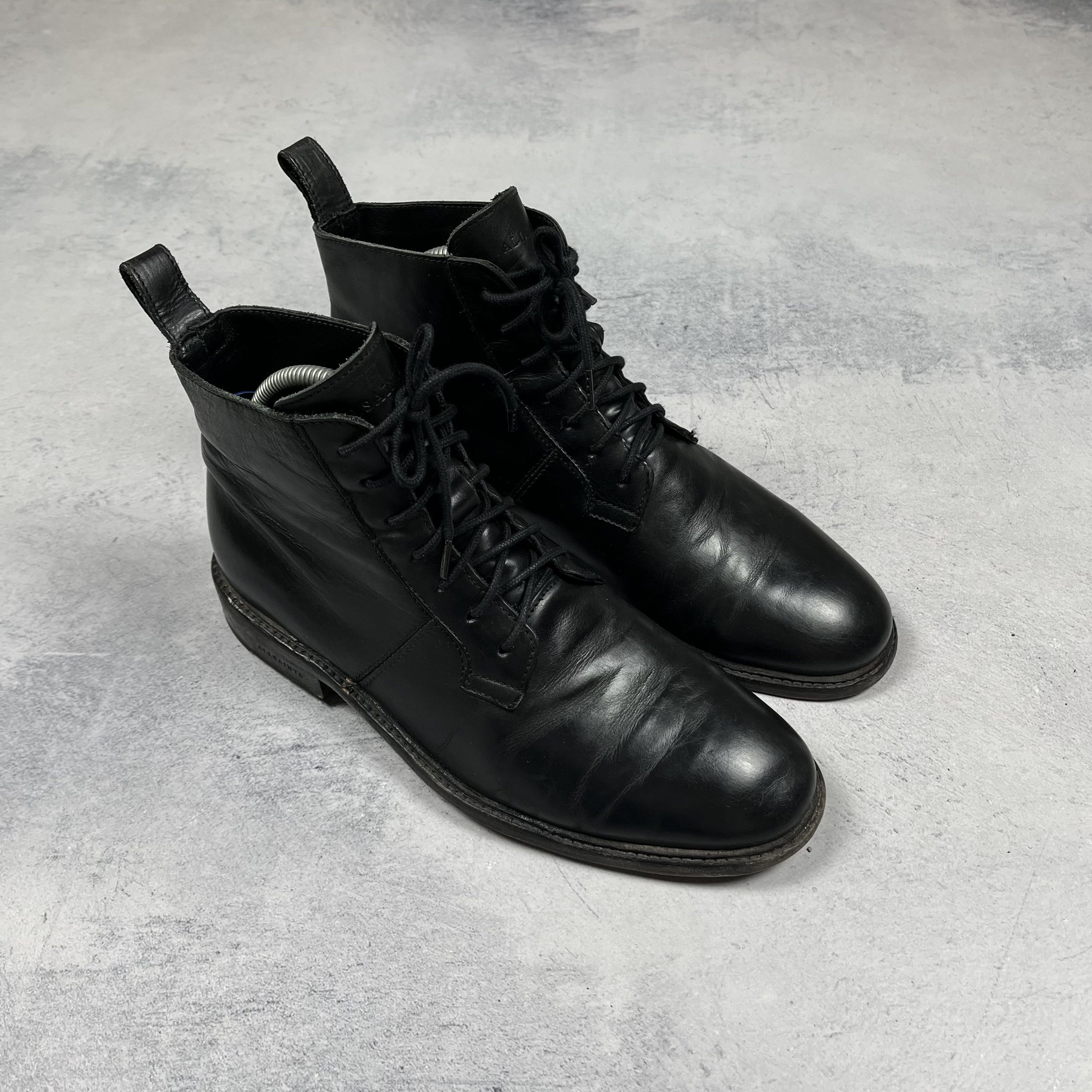 Allsaints Designer AllSaints Lace-Up Black Leather Boots Size US 8 / EU 41 - 3 Thumbnail