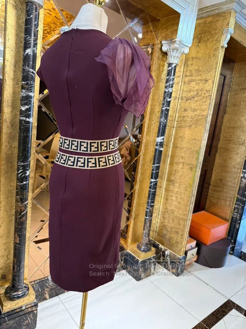 Fendi Fendi Limited show model burgundy dress, classic F waist b Size XS / US 0-2 / IT 36-38 - 5 Thumbnail