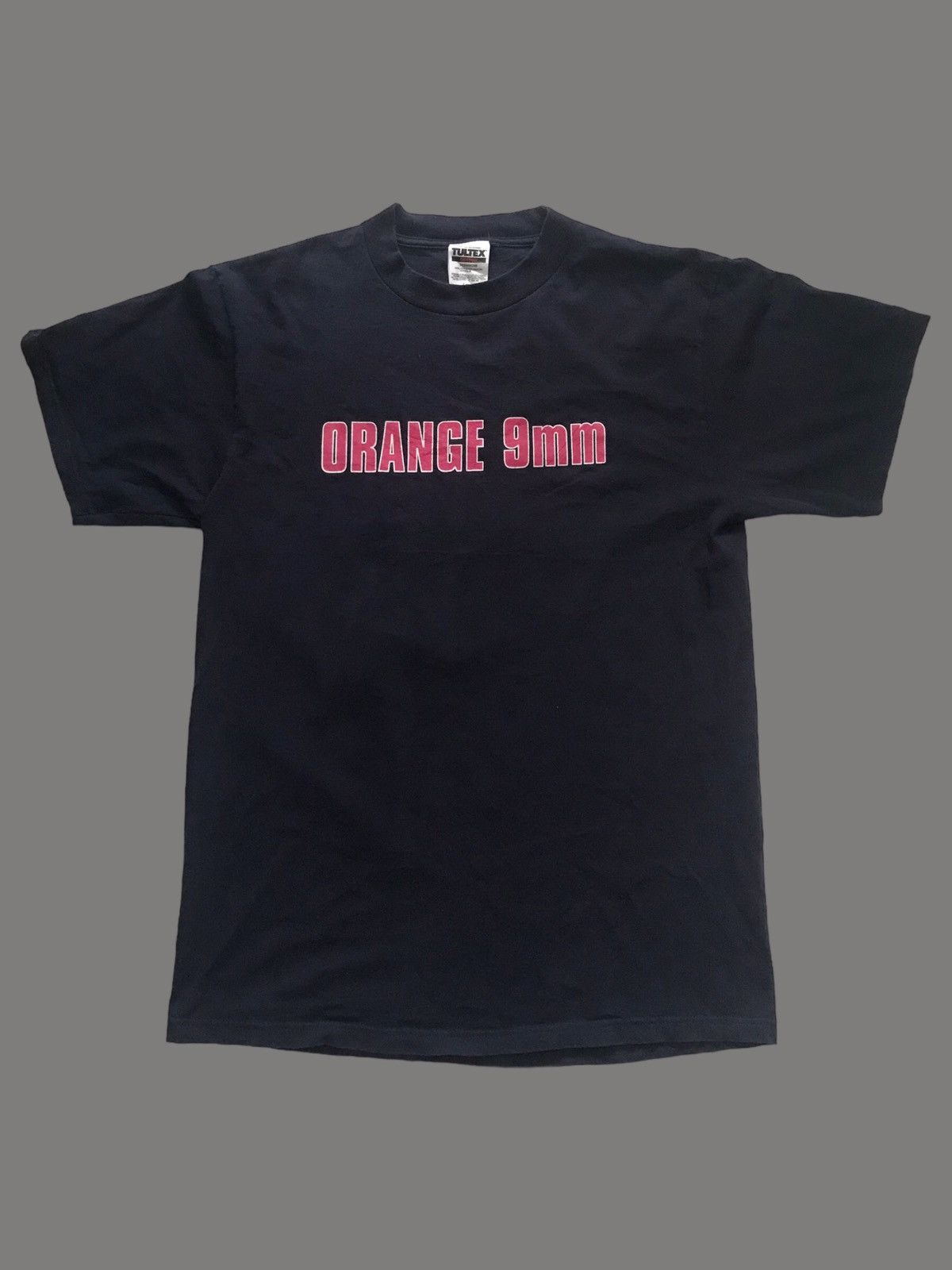image of Band Tees x Rock Tees Vintage 90's Orange 9Mm Nyhc Promo Album in Navy, Men's (Size Large)
