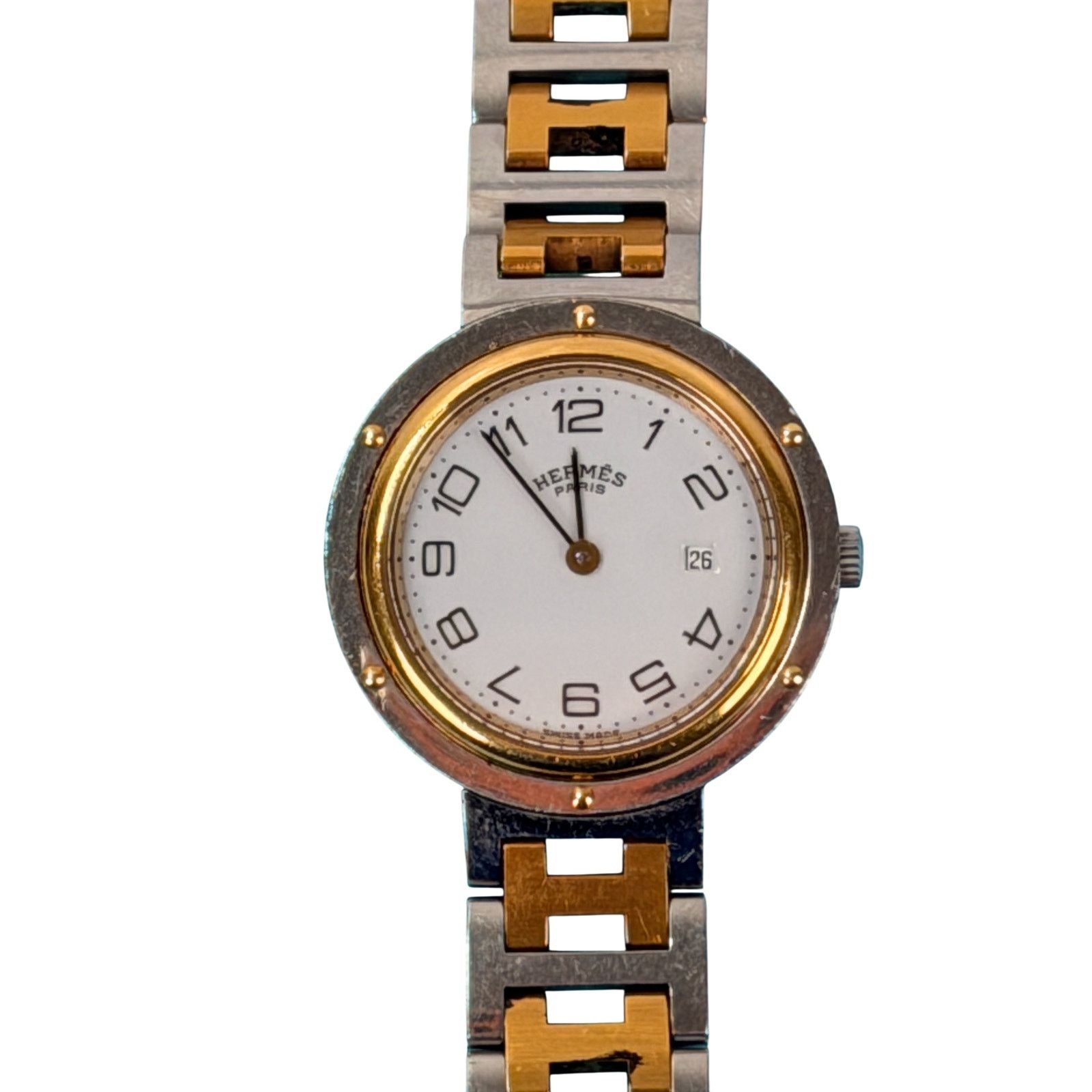 Hermes Hermès Clipper vintage two-tone watch H-link Size ONE SIZE - 1 Thumbnail