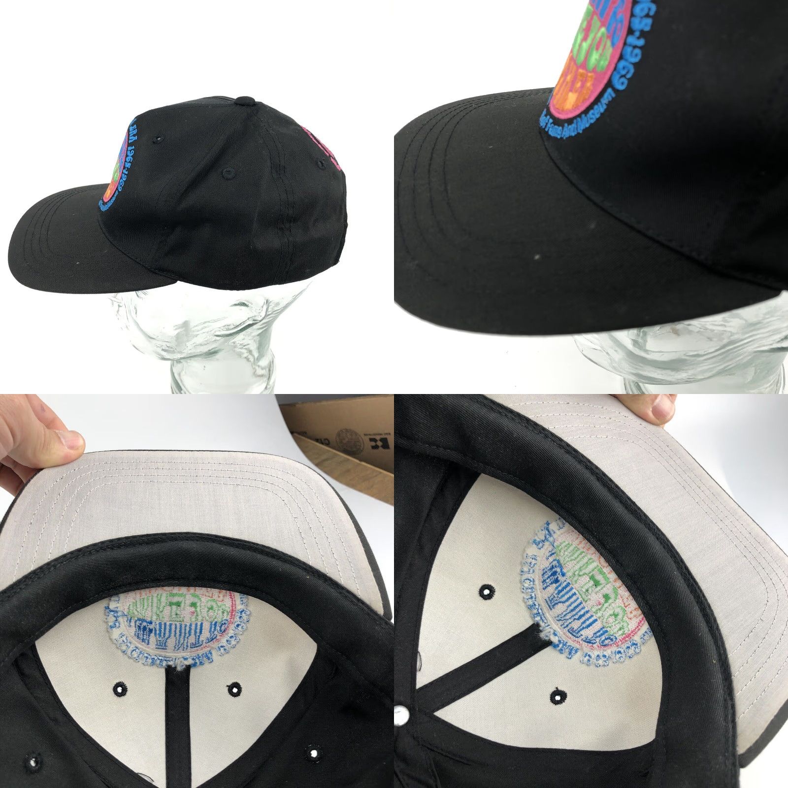 Vintage VINTAGE Creative Design Hat Cap Baseball Cap Adjustable Black 80s 90s Rock Hip Hop Retro USA Logo Mens Cap Snap Back Size ONE SIZE - 8 Thumbnail