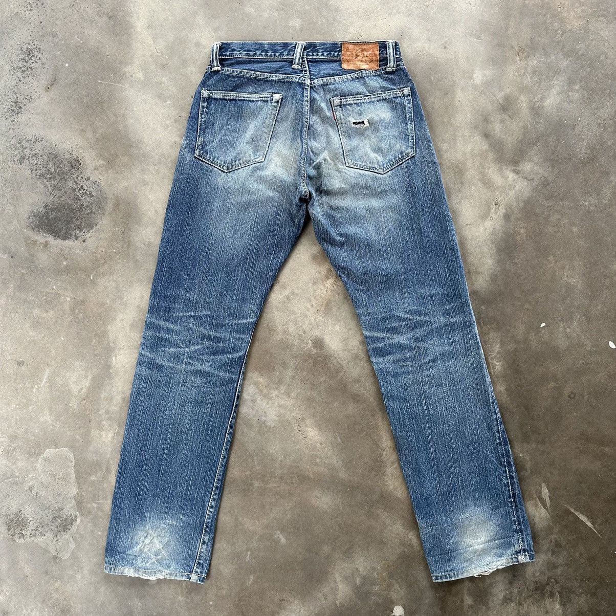 Japanese Brand Vintage Japanese Redline Distress Faded Denim Jean Pant W29 Size US 29 - 9 Thumbnail