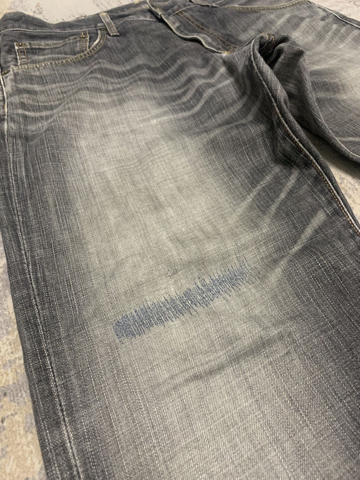 If Six Was Nine Vintage Edwin Japan Light Wash Distress Baggy Jeans Size US 36 / EU 52 - 6 Thumbnail