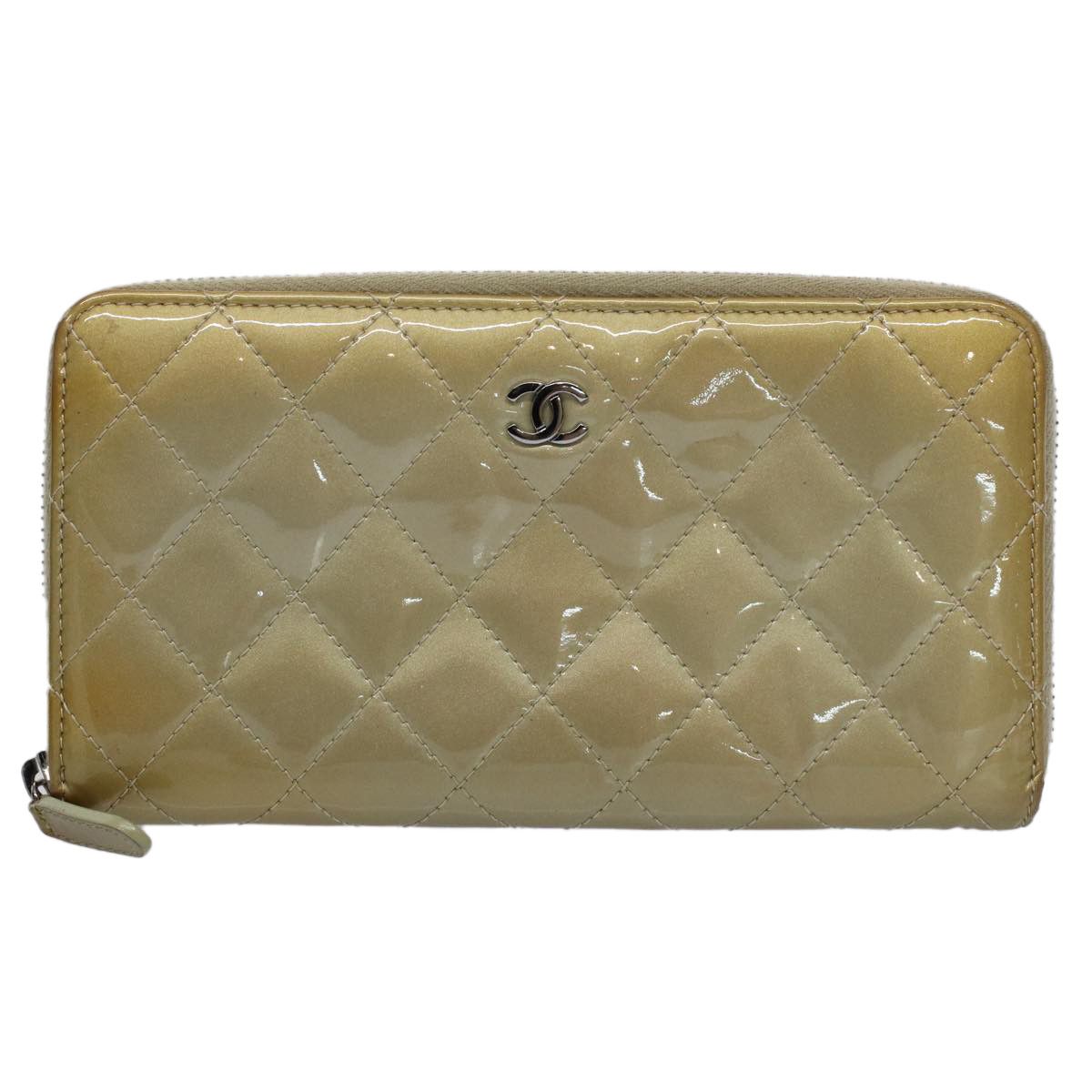 image of Chanel Matelassé Wallet in Gold, Women's