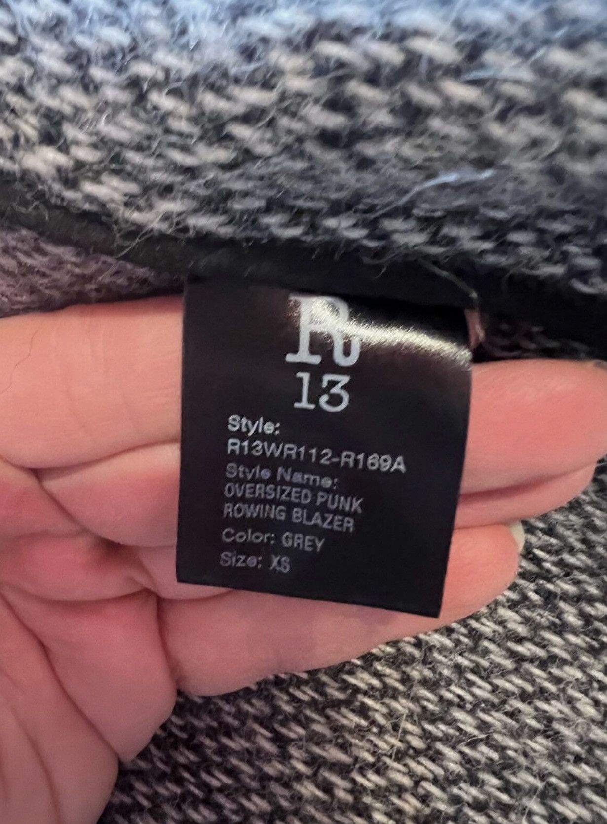R13 R13 Wool Oversized Blazer – Size XS (Oversized / Unisex) Size 38S - 19 Thumbnail