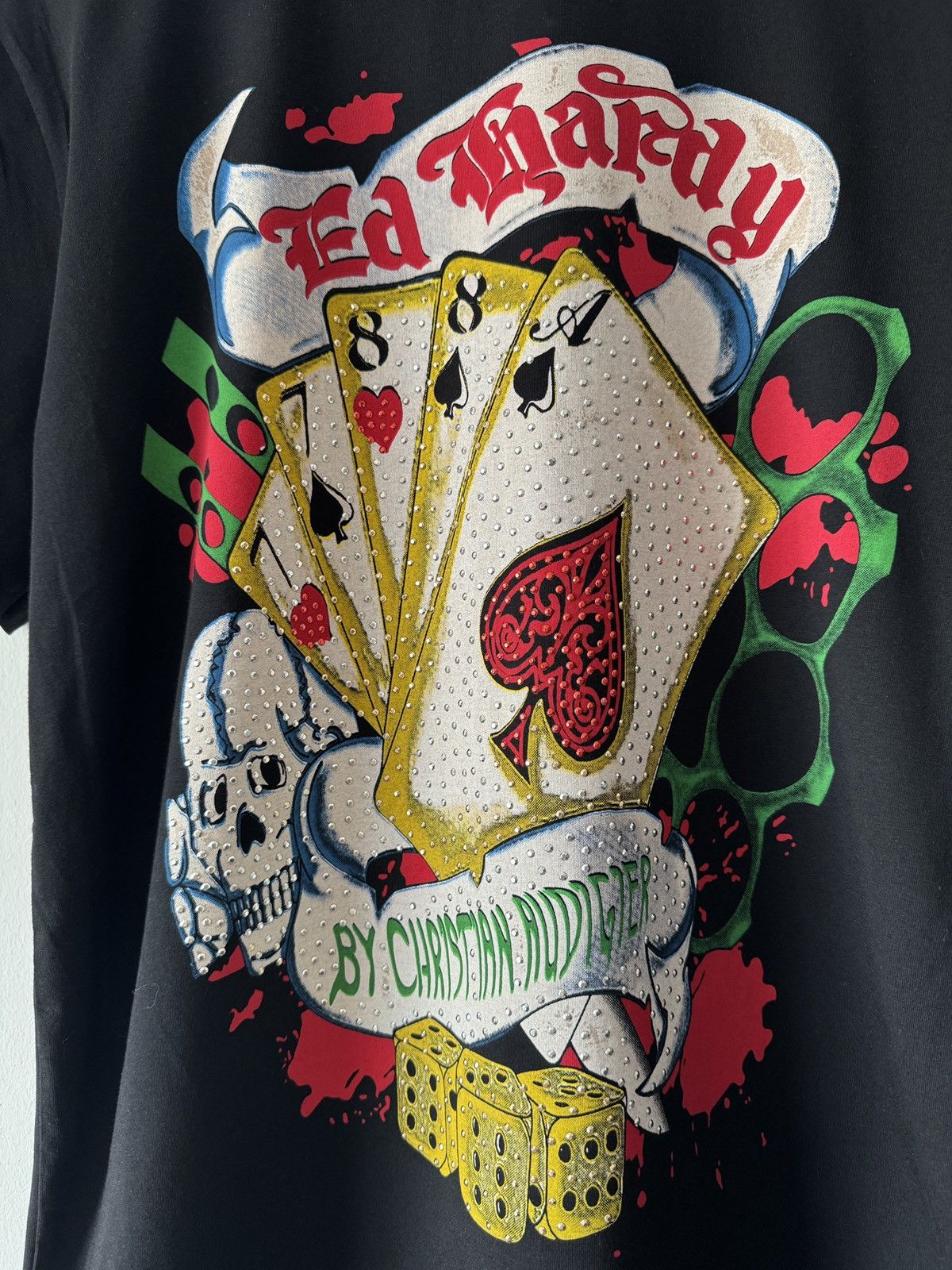 Ed Hardy 🔥🔥 Ed Hardy Card Logo Black T-Shirt Size US XL / EU 56 / 4 - 2 Thumbnail