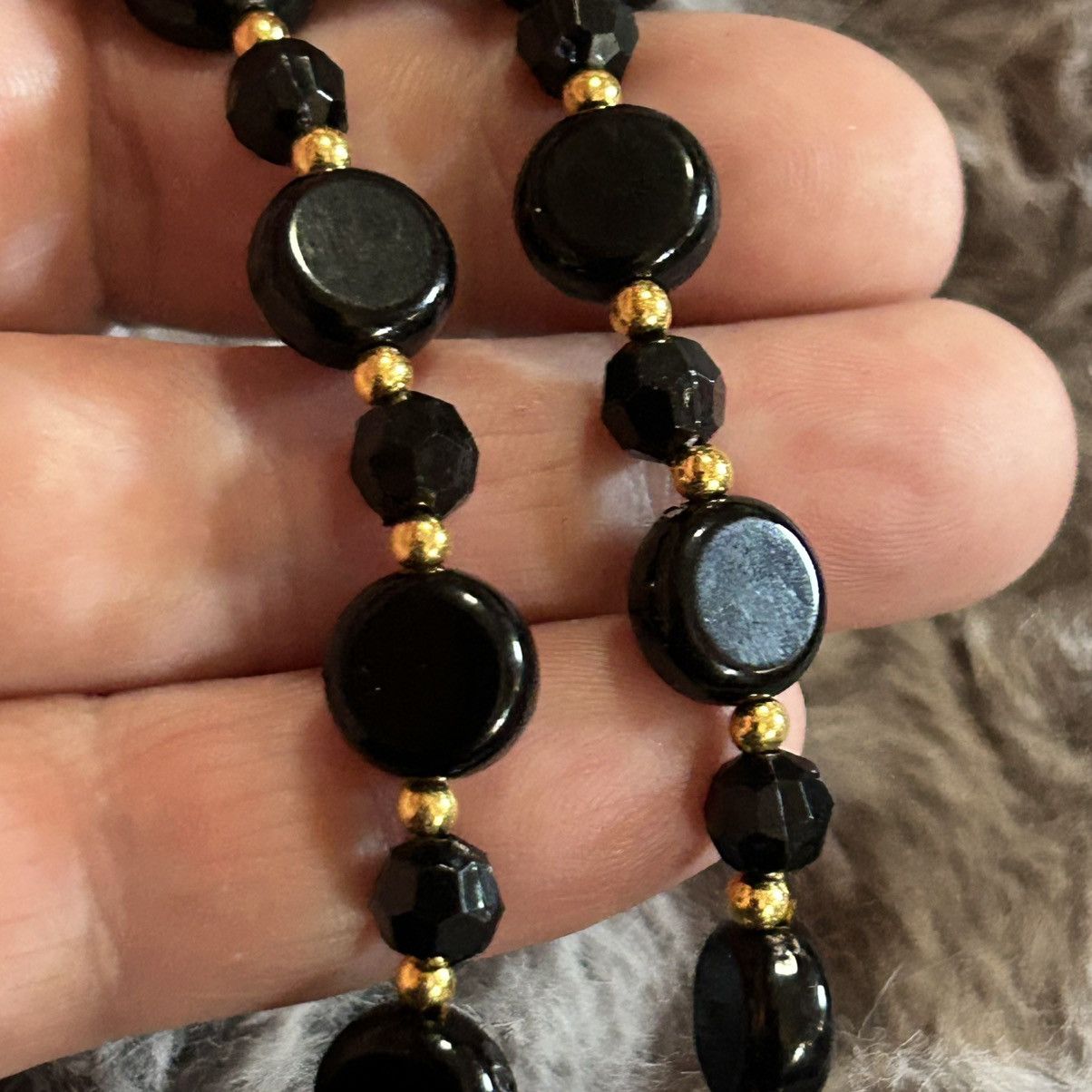 Handmade Handcrafted repurpose faceted disc link beaded necklace Size ONE SIZE - 7 Thumbnail