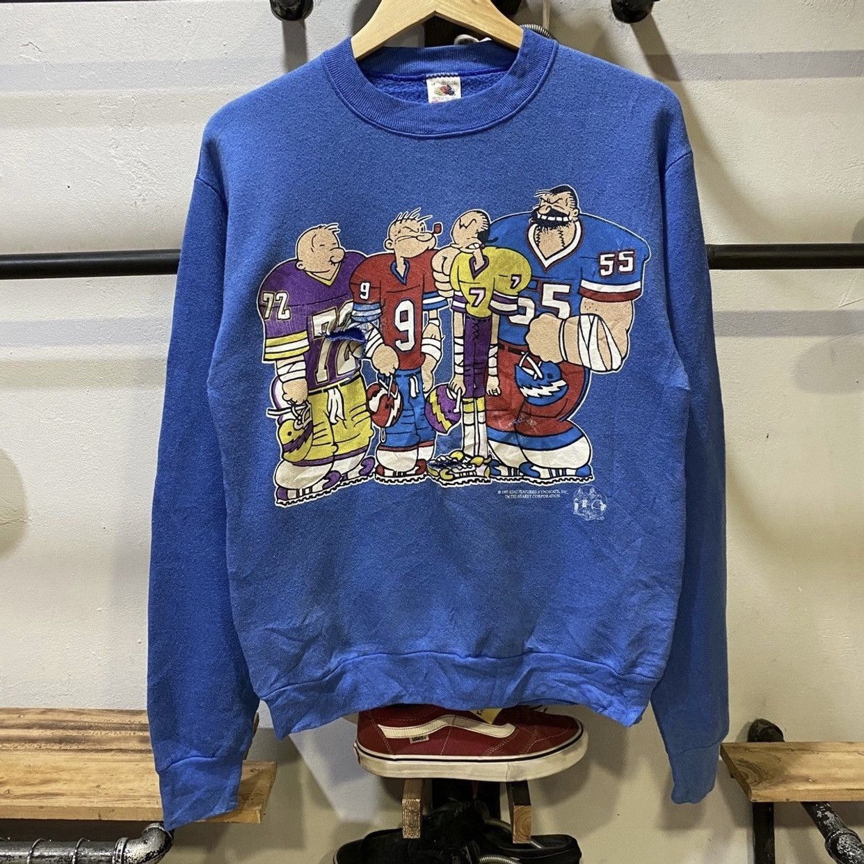 Cartoon Network × Vintage VINTAGE 1993 Popeye, Bluto, Olive And Gangs Super Bowl Size US M / EU 48-50 / 2 - 1 Thumbnail