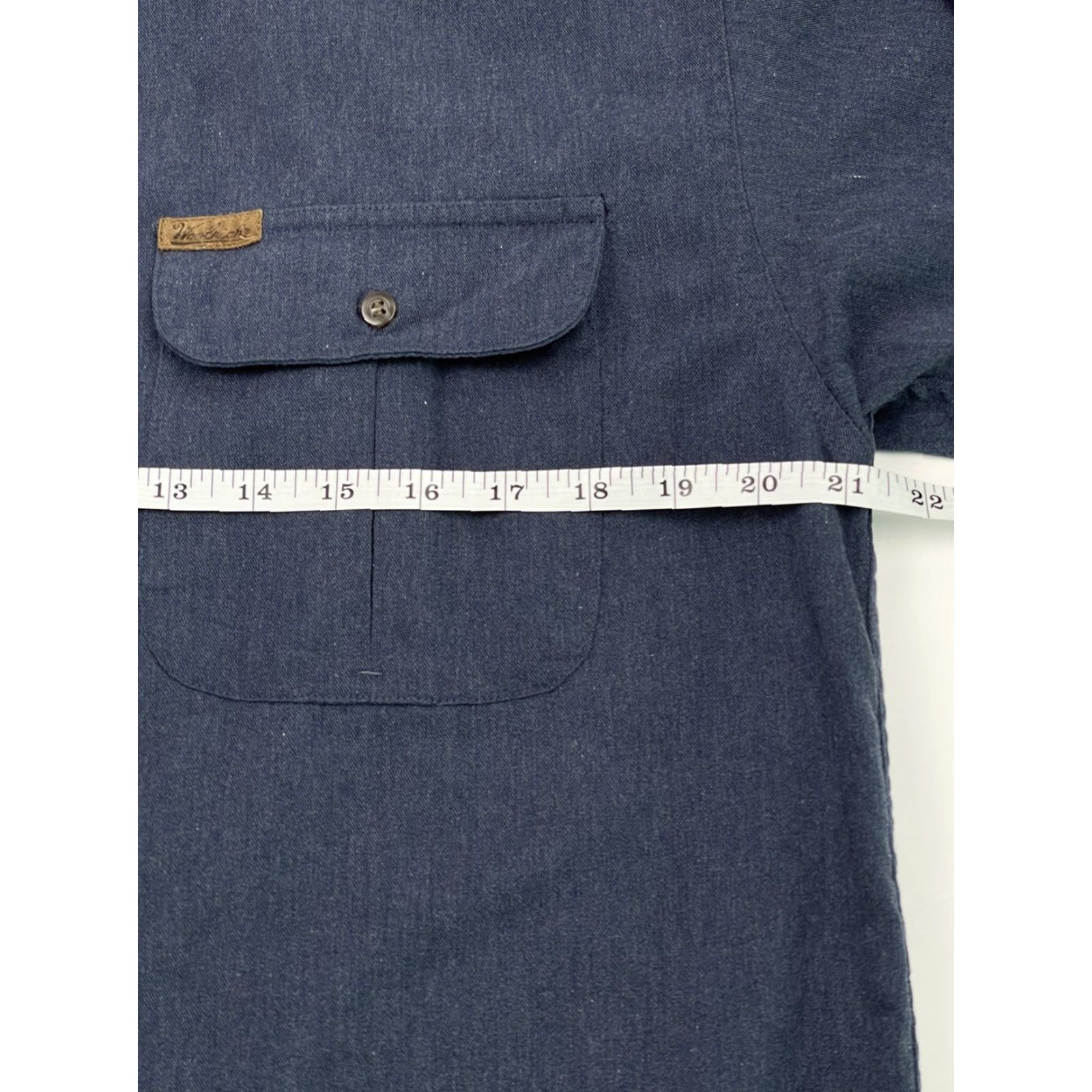 Vintage VINTAGE Woolrich Shirt Button-Down Button-Up Long Sleeve Mens M Blue Cotton Knit Fishing Logo Pocket Casual Fashion | Men’s Shirt Size US M / EU 48-50 / 2 - 5 Thumbnail