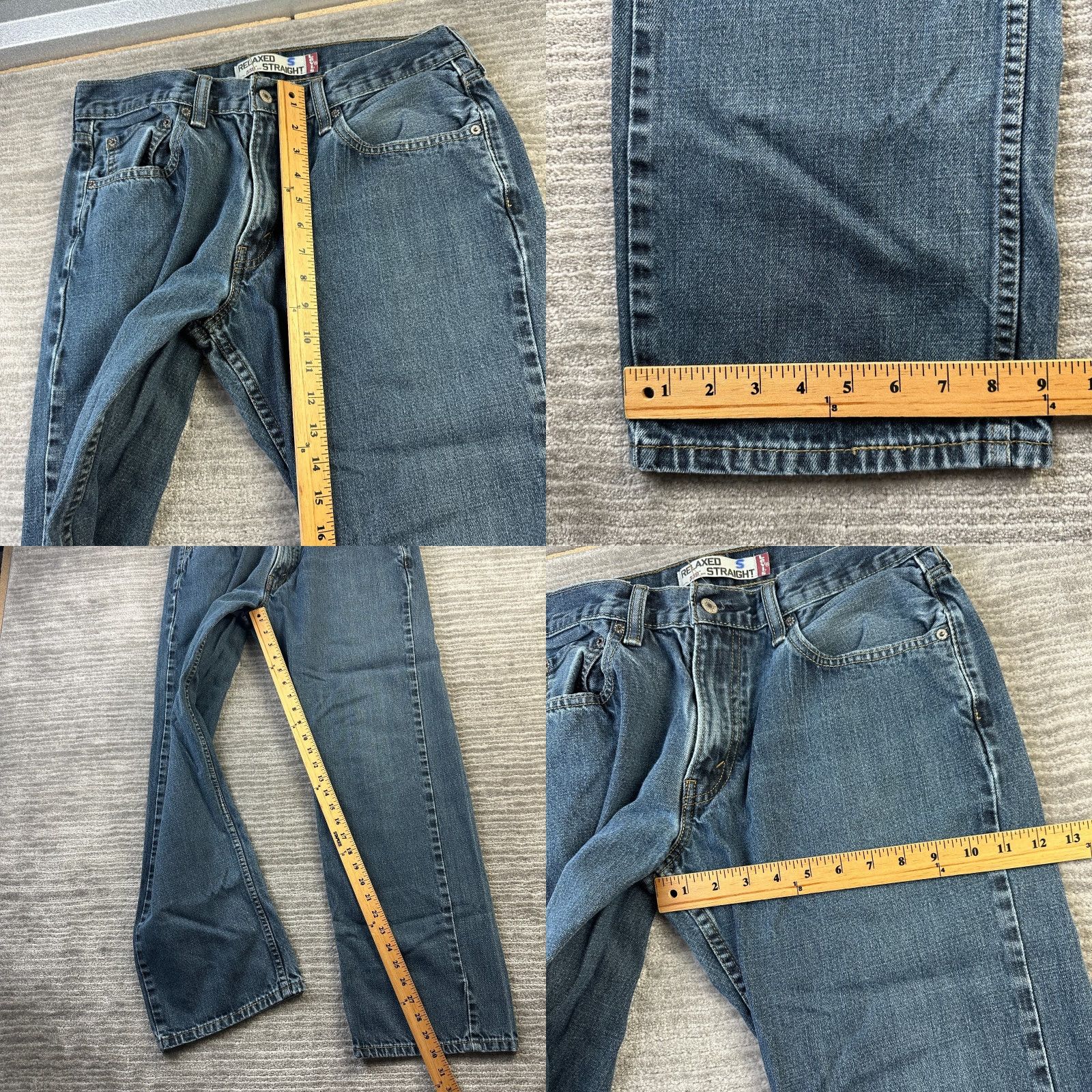 Levi's VINTAGE Levi's 559 Jeans Mens 33x32 Fits 33x30 Relaxed Straight Denim Blue Cotton 5-Pocket, Zipper Closure, Regular Size, Colombia, 559 Model Mens Size US 33 - 8 Thumbnail