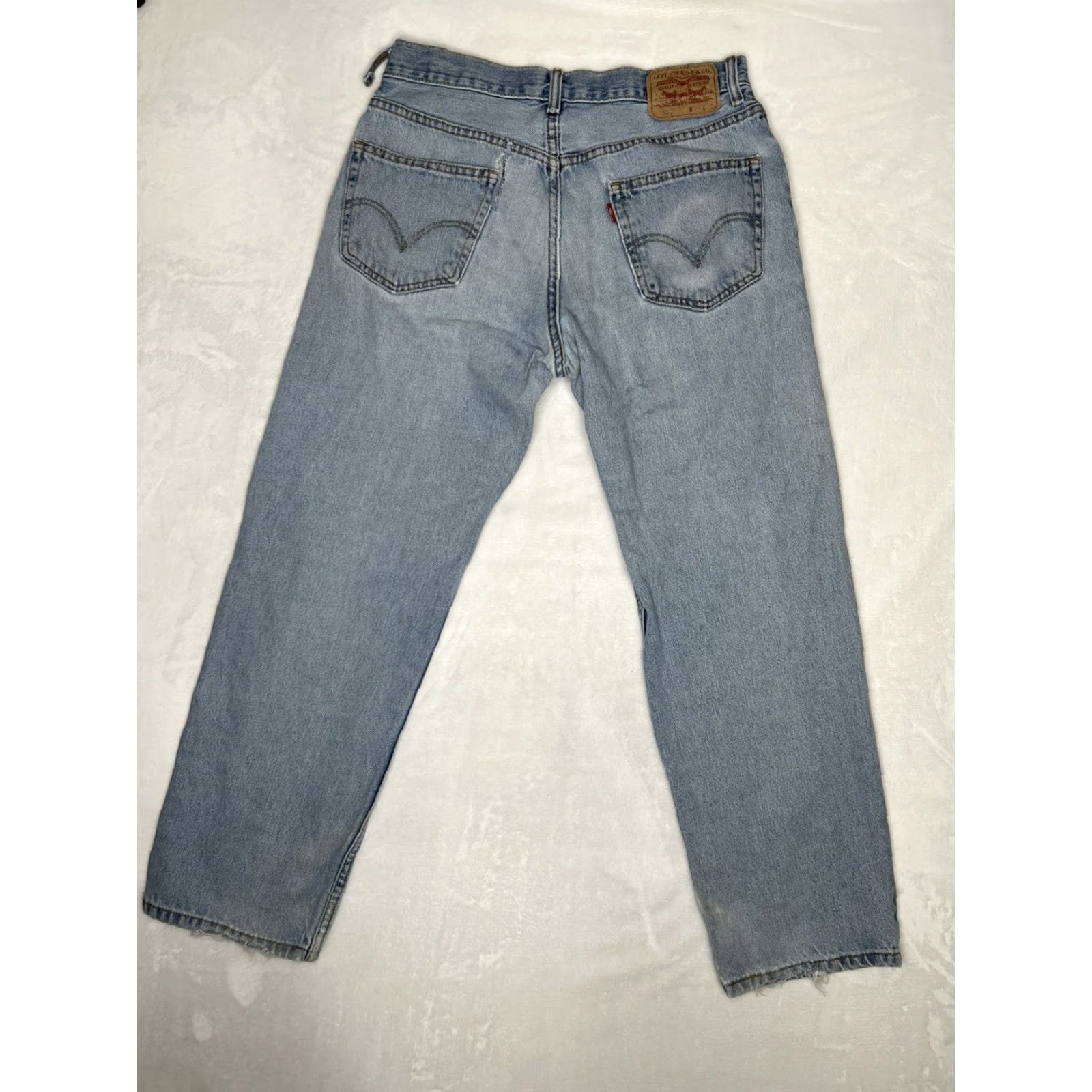 Levi's VINTAGE Levi’s 550 Blue Denim Jeans MEN Regular 33x29 Light Distressed Grunge 90s Jeans Size US 33 - 7 Thumbnail