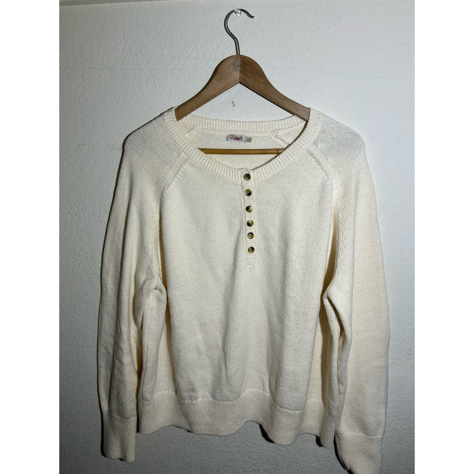 Faherty Faherty Cozy Cotton Henley Sweater In Beige Size XL Size S / US 4 / IT 40 - 3 Thumbnail