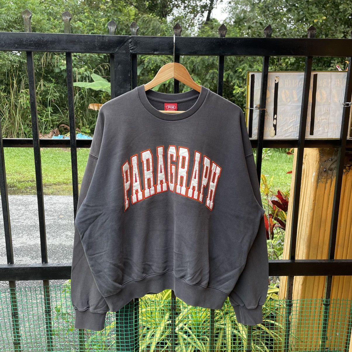 Japanese Brand 🔥Paragraph Embroidered Spelllout Crewneck Boxy Sweatshirt Size US XL / EU 56 / 4 - 1 Thumbnail