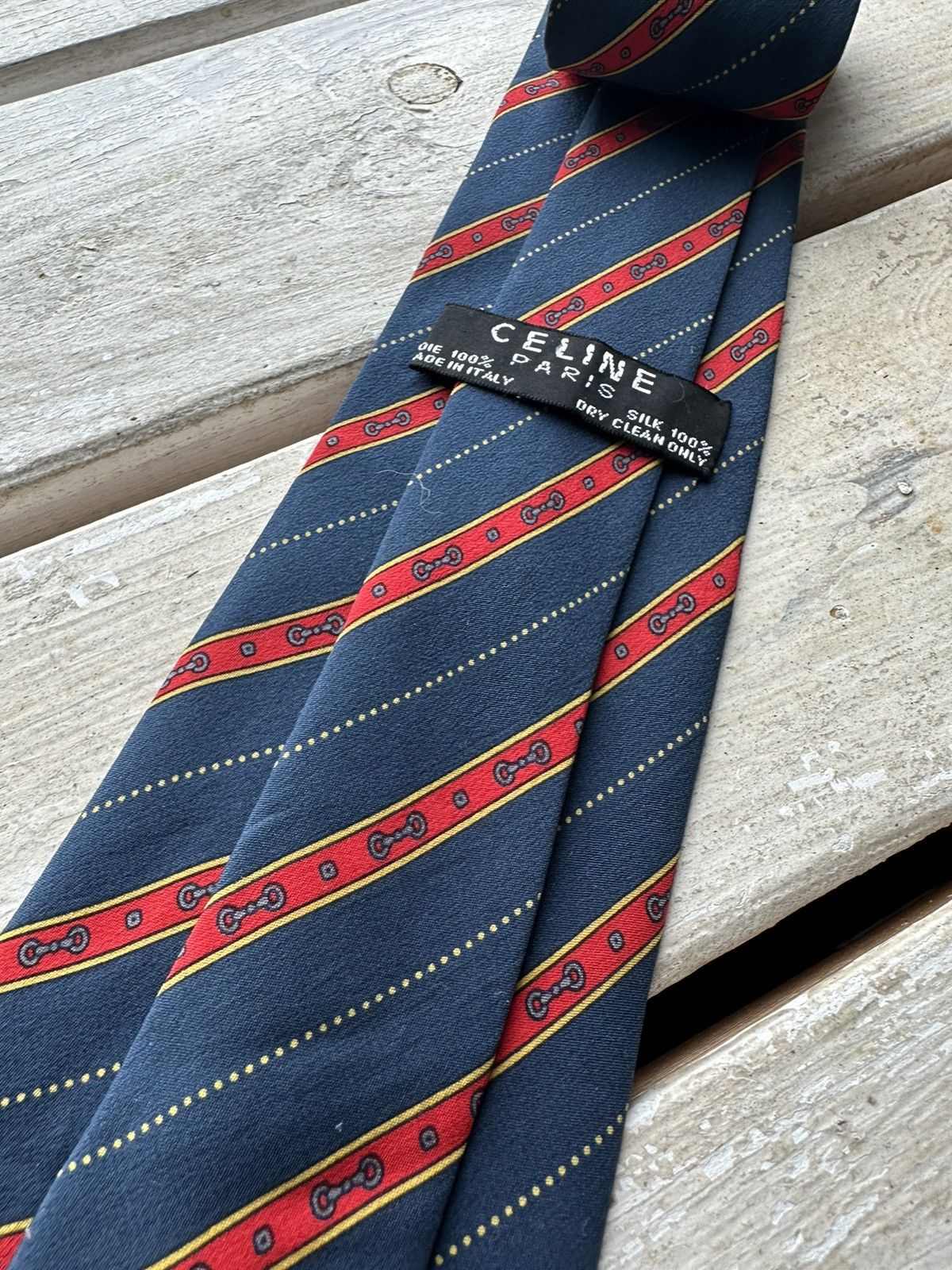 Celine × Vintage ❗️RARE Celine luxury silk tie vintage paris hand made Size ONE SIZE - 3 Thumbnail