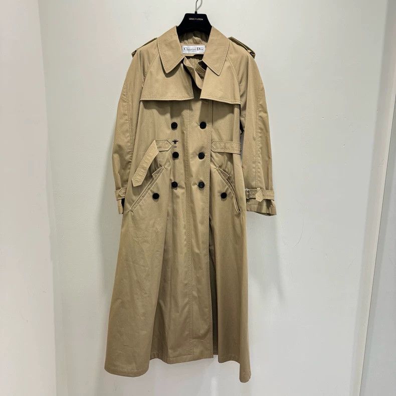 Dior Dior Size 34 Khaki double-breasted waist-tight windbreaker Size US XS / EU 42 / 0 - 1 Thumbnail