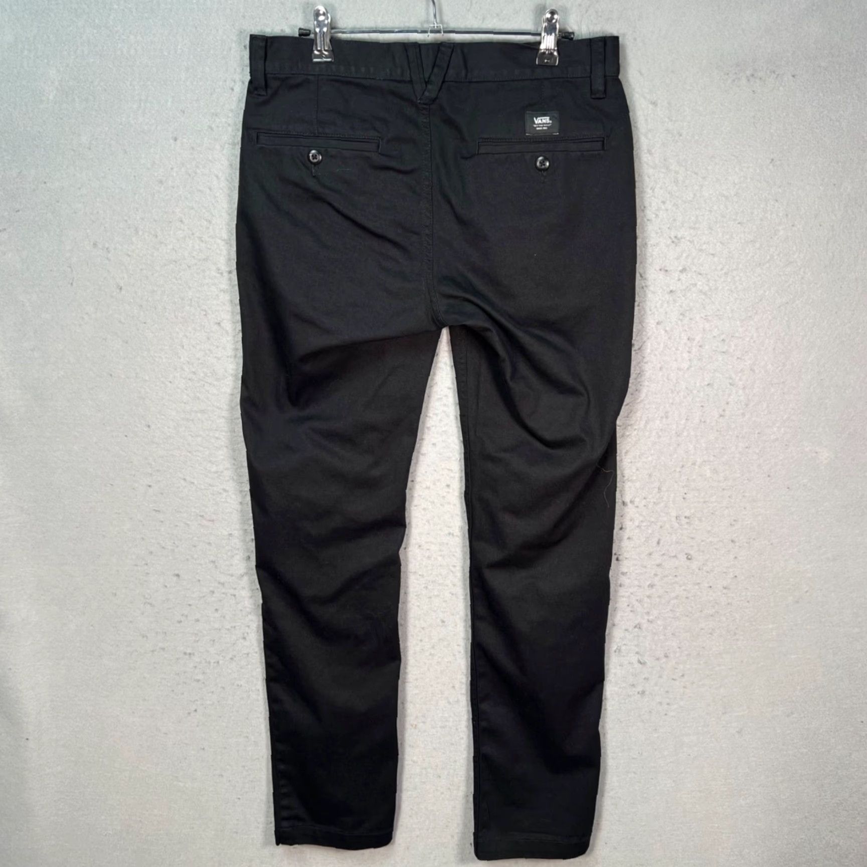 Vans Vans Slim Fit Black Chino Pants Mens Size 29 Slim Straight 5-Pocket Logo Regular Size US 29 - 2 Thumbnail